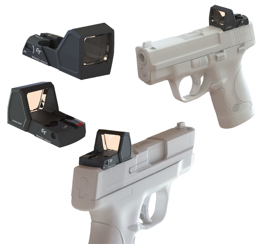 Crimson Trace 0101800 RAD Micro Matte Black 1x 3 MOA Red Dot Reticle 3 MOA Dot Compact/Sub-Compact Pistol Features CT Radiant Ambient Light Sensor