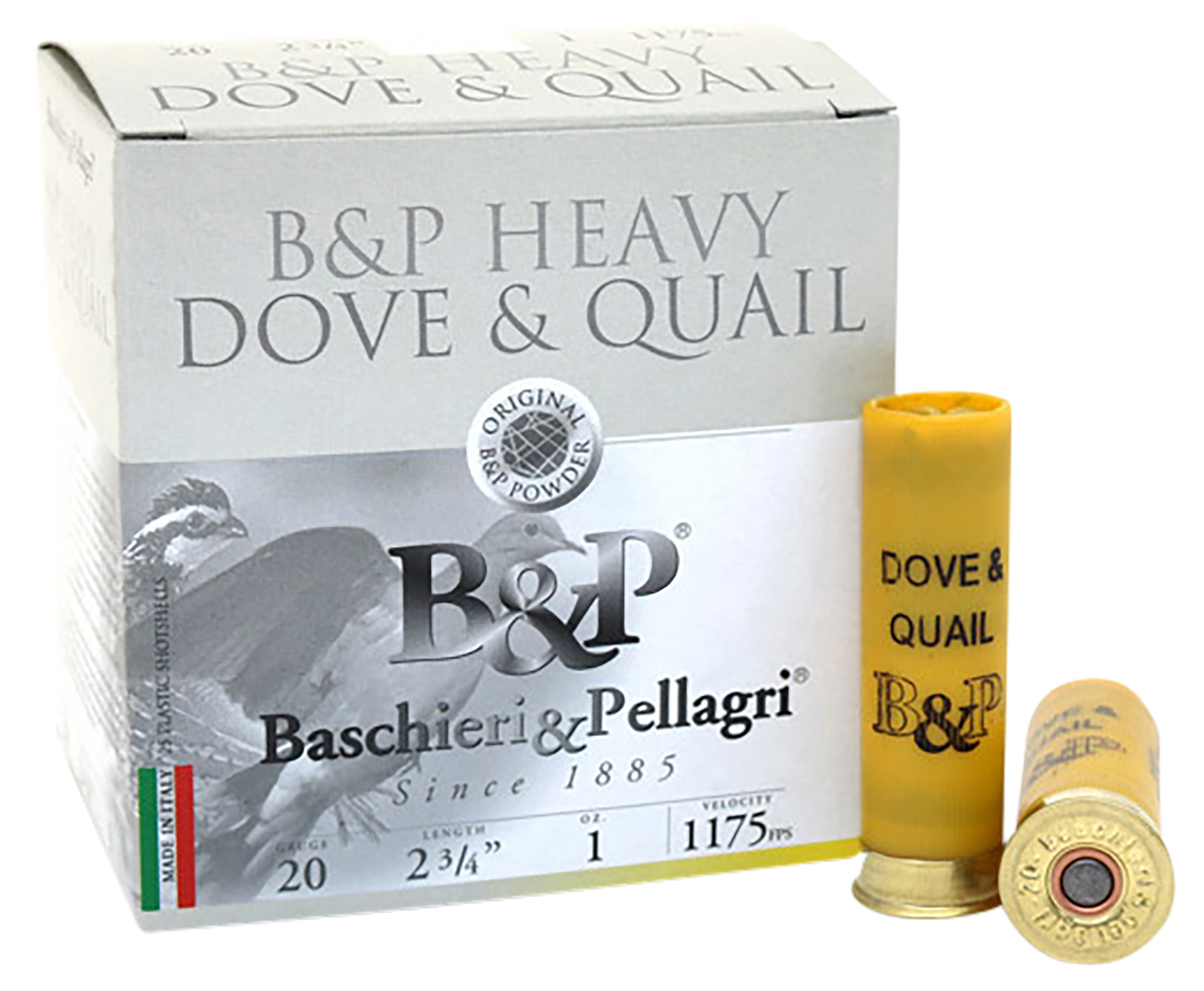 Fiocchi 20BD8 B&P Heavy Dove & Quail 20 Gauge 2.75" 1 oz 8 Shot 25 Per Box/ 10 Cs
