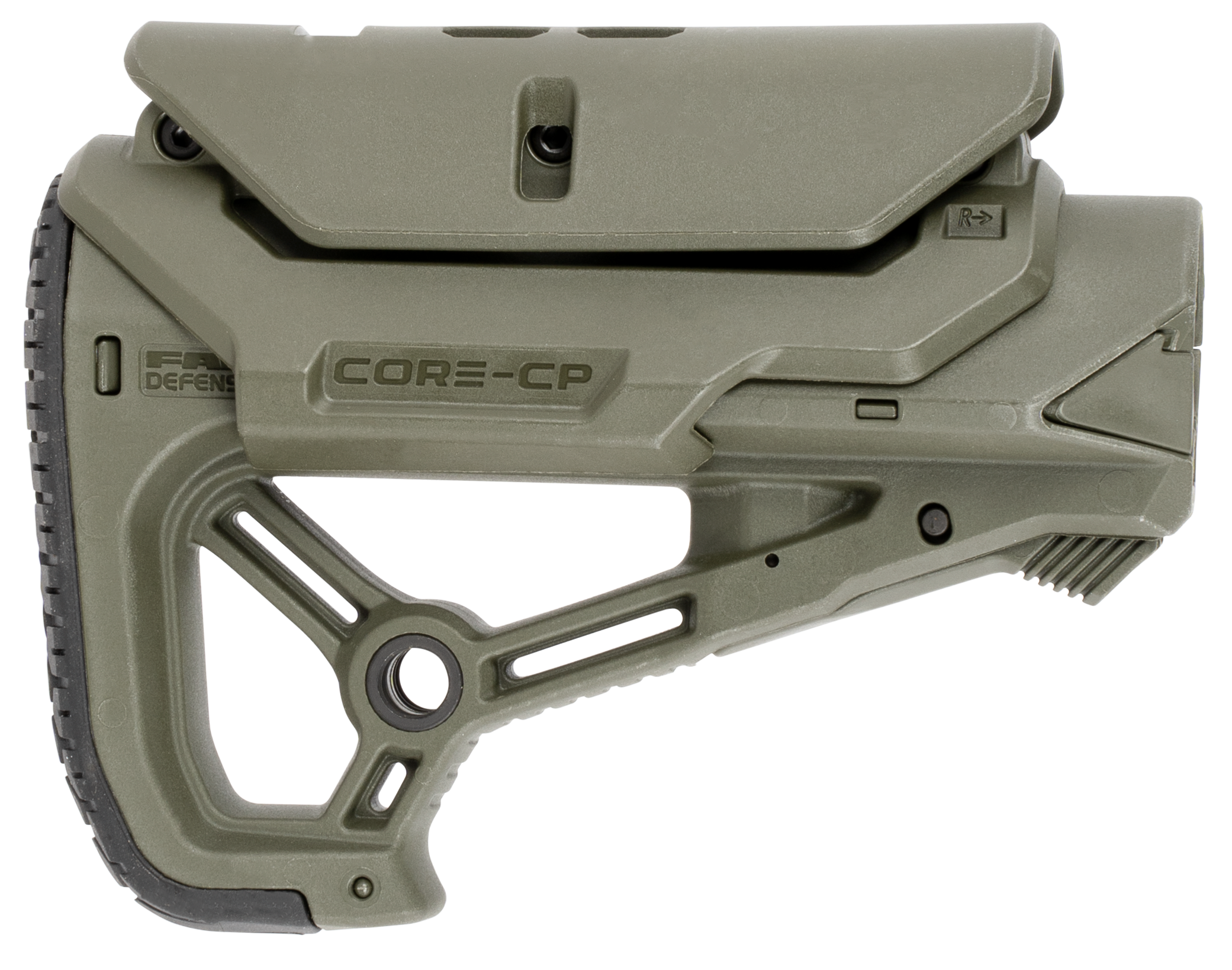 FAB Defense FXGLCORECPG GL-Core CP Buttstock Adjustable Cheekrest OD Green Synthetic for AR-Platform