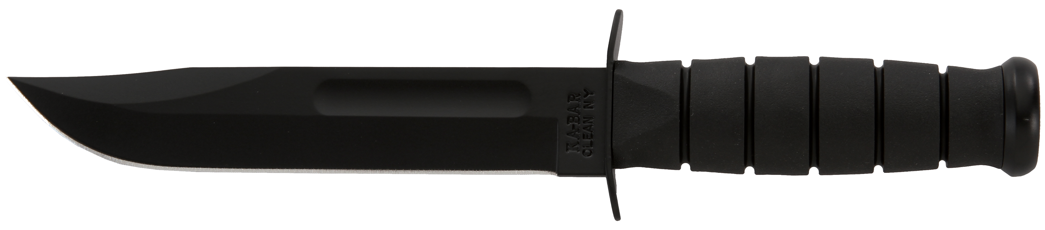 Ka-Bar 1211 Fighting/Utility7" Fixed Clip Point Plain Black 1095 Cro-Van Blade/ Black Kraton G Handle