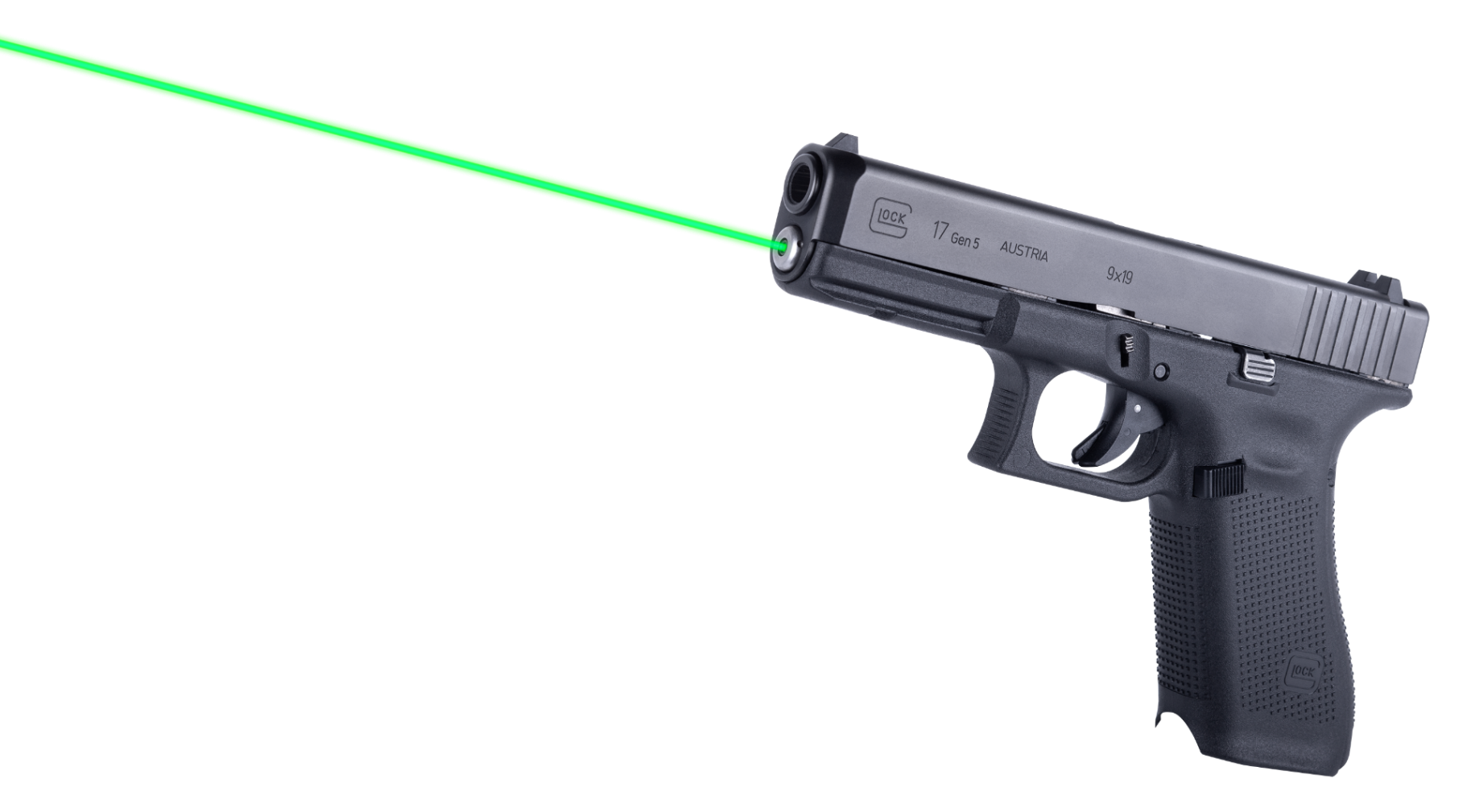 LaserMax LMSG517G Guide Rod Laser 5mW Green Laser with 520nM Wavelength & Made of Aluminum forGlock 17, 17 MOS, 34 MOS Gen5
