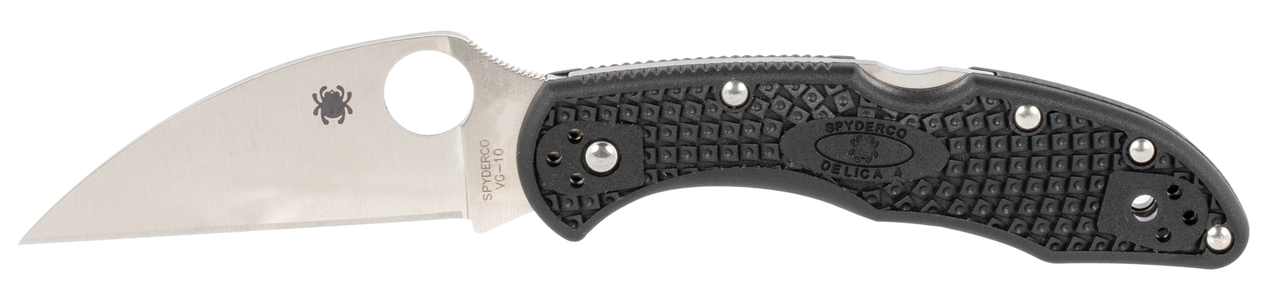 Spyderco C11FPWCBK Delica 4 Lightweight 2.87" Folding Wharncliffe Plain VG-10 SS Blade BlackTextured FRN Handle Includes Pocket Clip