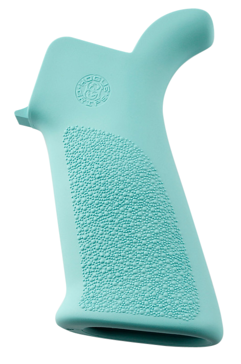 Hogue 13034 OverMolded Beavertail Cobblestone Aqua Blue Rubber Pistol Grip for AR-15, M16