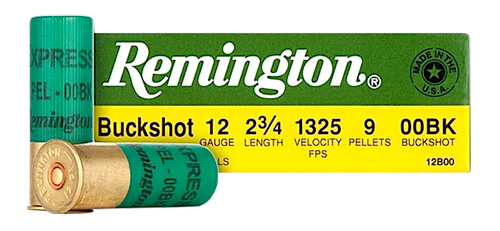 Remington Ammunition 20411 Express Buckshot 12 Gauge 2.75" 00 Buck Shot 25 Per Box/ 10 Cs