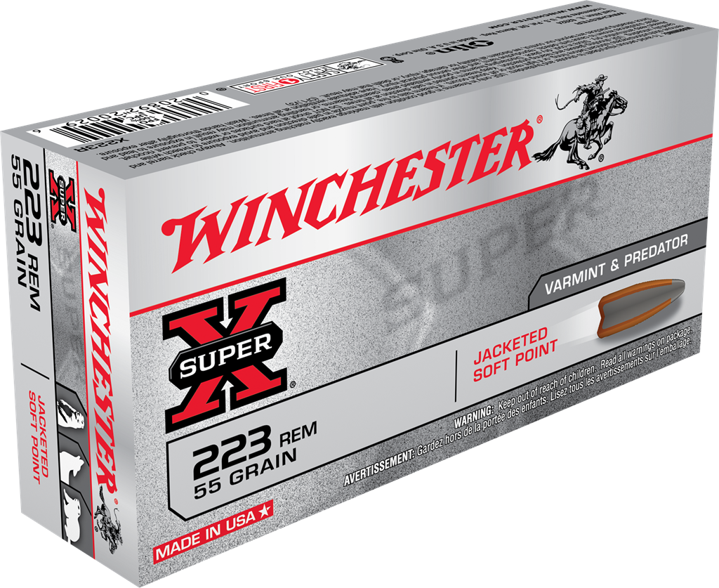 Winchester Ammo X223R Super X223 Rem 55 gr 3240 fps Jacketed Soft Point (JSP) 20 Bx/10 Cs