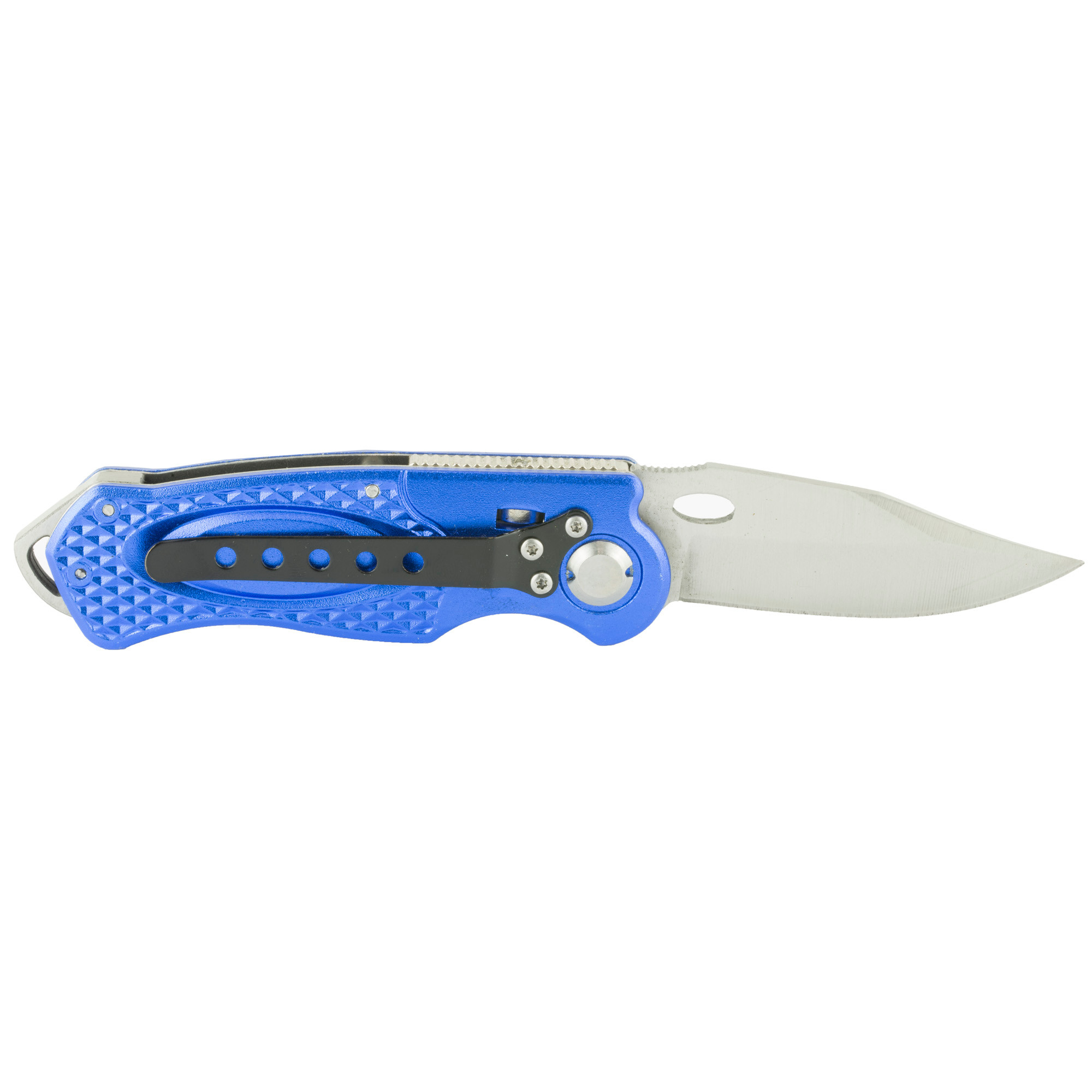 AccuSharp 701C Sport3" Folding Plain Stainless Steel Blade/Blue Anodized Aluminum Handle Includes Belt Clip