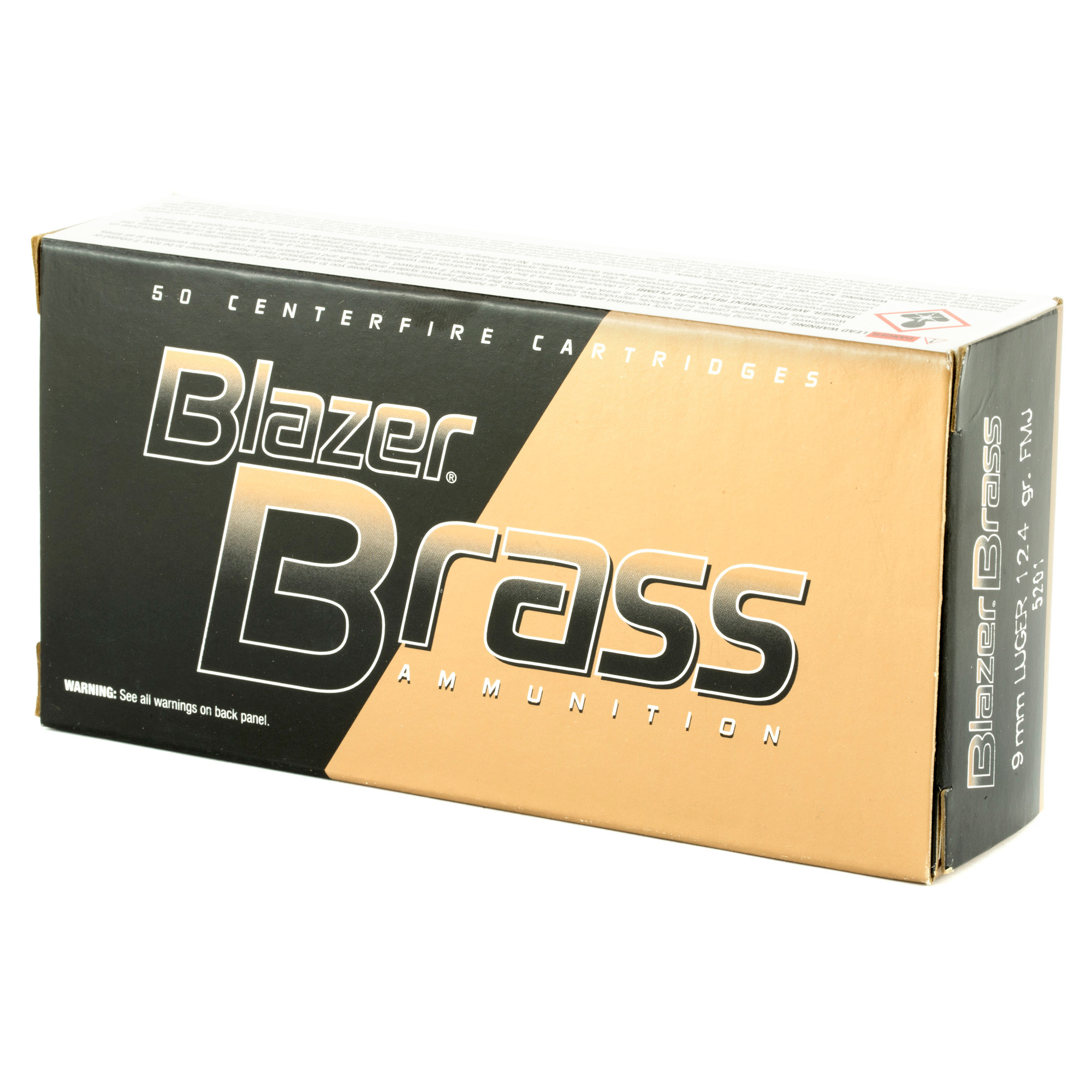 CCI 5201 Blazer Brass Handgun 9mm Luger 124 gr FMJ50rd Bx