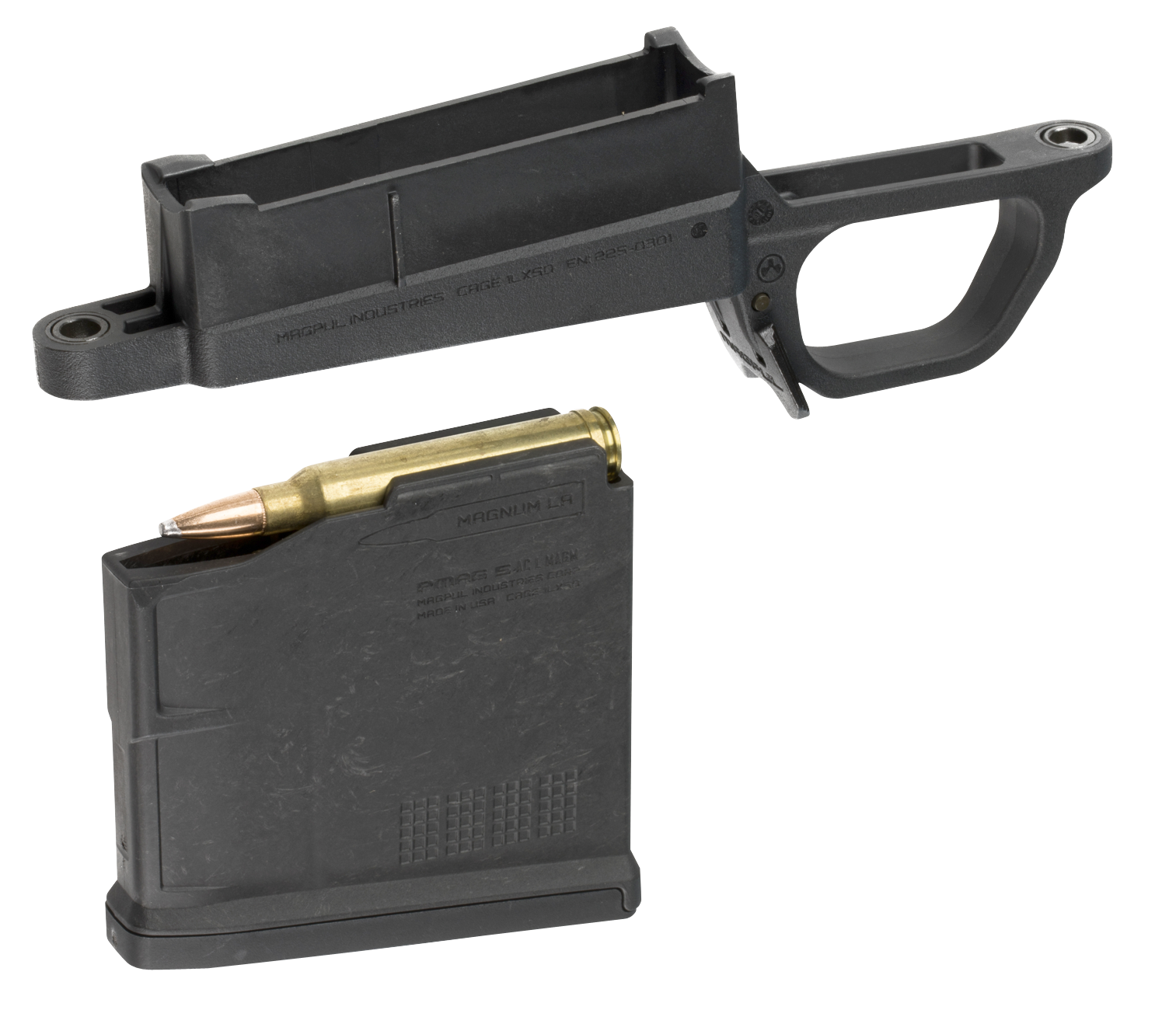 Magpul MAG569-BLK Bolt Action Mag Wellmade of Polymer with Black Finish for Magpul Hunter 700L Magnum Stock Includes PMAG 5 AC Magazine
