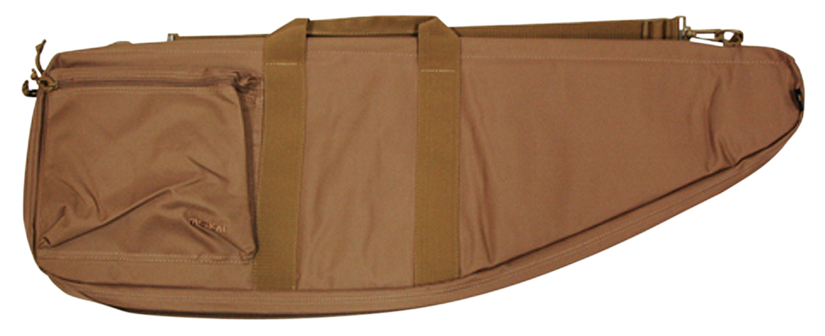 Bob Allen 79009 Max-Ops Tactical Rifle Case Water Resistant Tan Polyester with Foam Padding, Storage Pocket, Self Healing Zippers & Webbed Handles 42" x 11" x 2.25" Exterior Dimensions