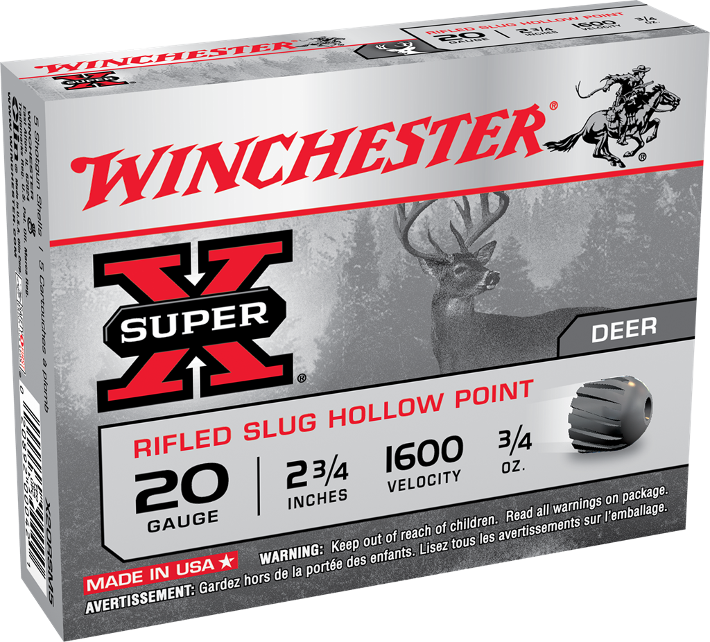 Winchester Super-X Ammunition 20 Gauge 2-3/4" 3/4 oz Rifled Slug