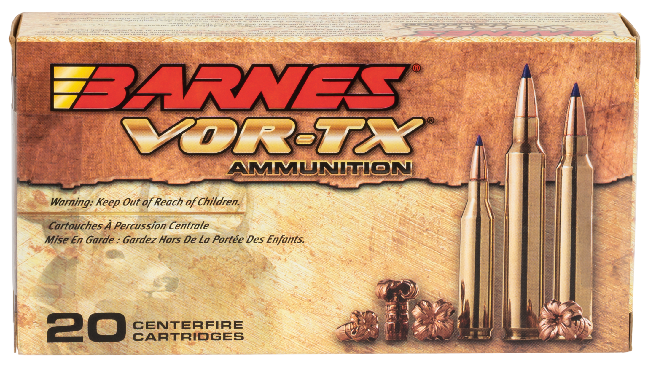 Barnes VOR-TX Ammunition 308 Winchester 168 Grain TTSX Polymer Tipped Spitzer Boat Tail Lead-Free 20RD