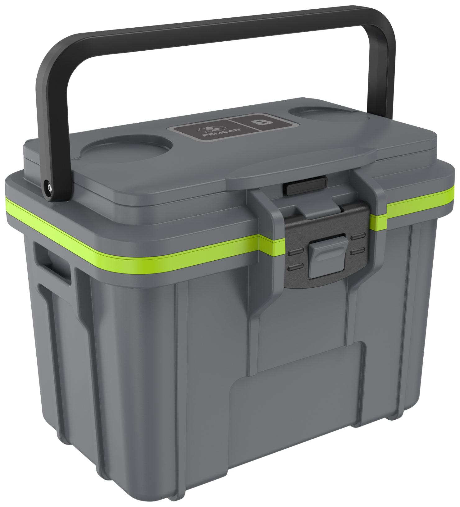 Pelican , Pelican 8q-1-dkgryegrn   8qt Elite Cooler  Gry/grn
