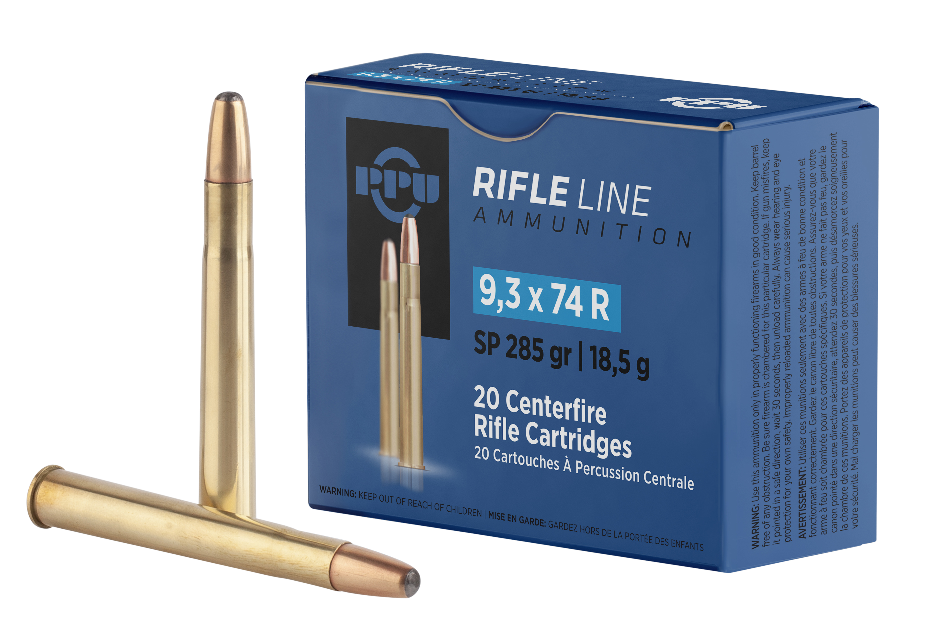 PPU PP9374 Metric Rifle Rifle 9.3mmx74R 285 gr Soft Point (SP) 20 Per Box/ 10 Cs