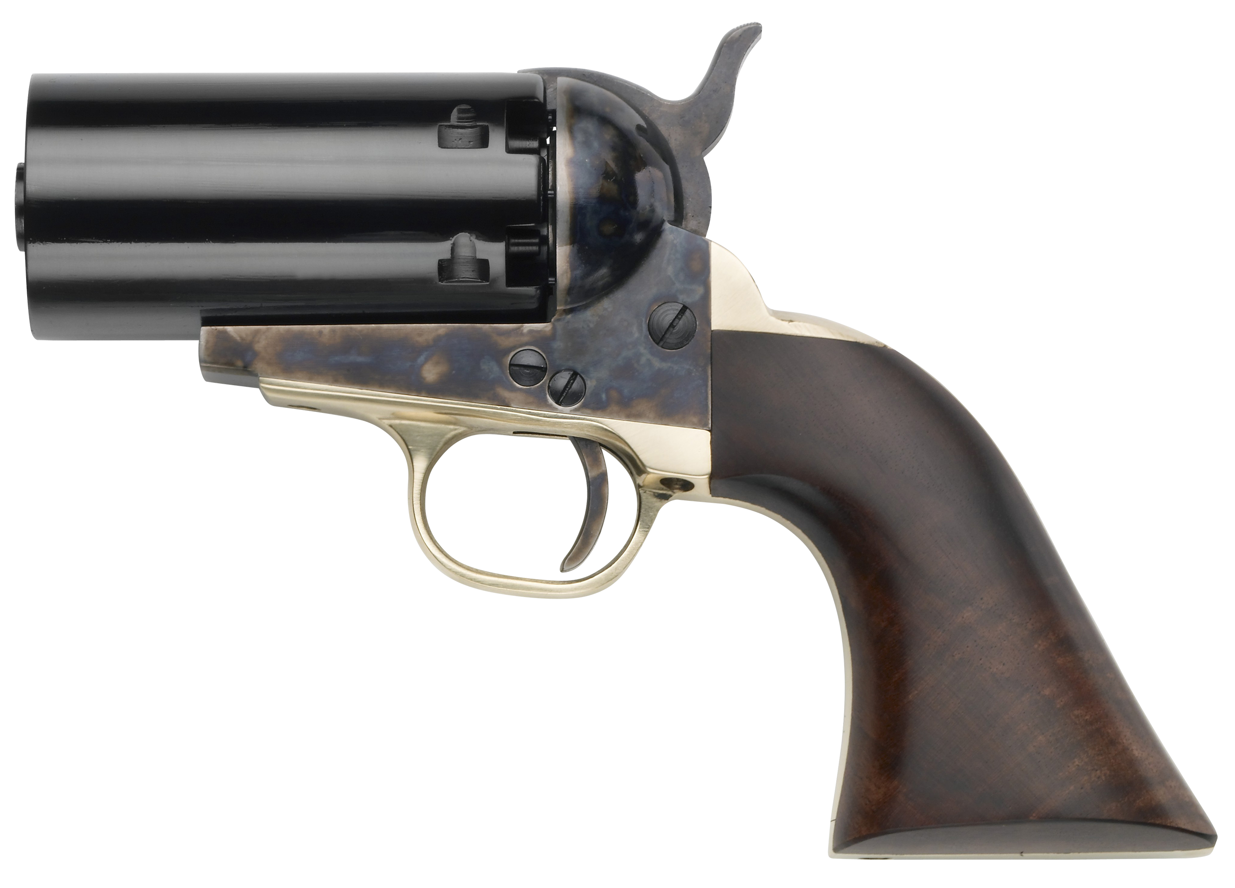 Pietta 1851 Navy Pepperbox Black Powder Revolver 36 Caliber Case Hardened Steel Frame