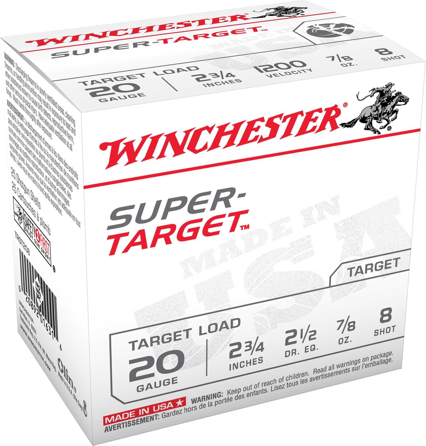 Winchester Ammo TRGT208 Super-Target20 Gauge 2.75" 7/8 oz 1200 fps 8 Shot 25ea
