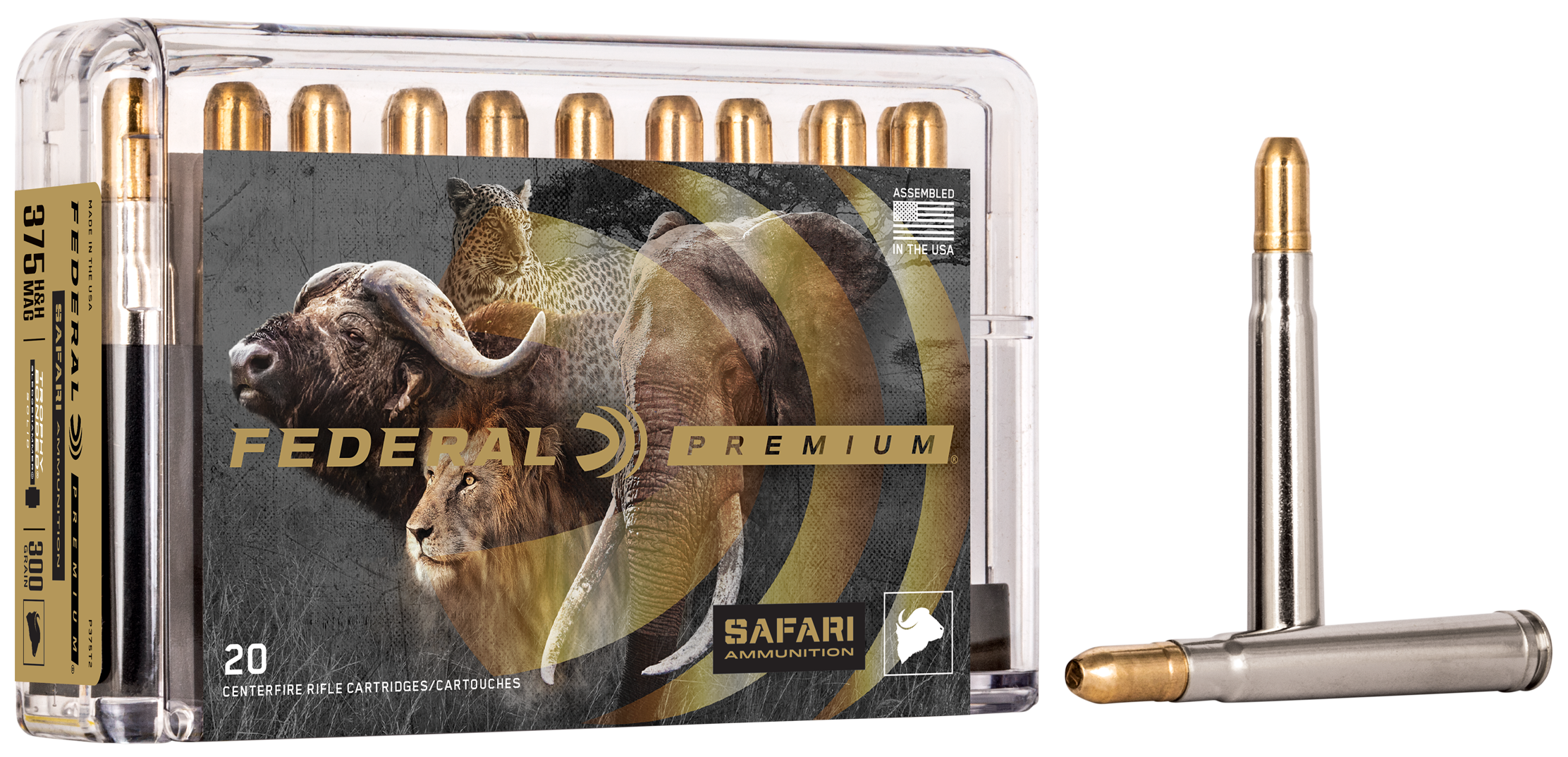 Federal Premium Safari Ammunition 375 H&H Magnum 300 Grain Trophy Bonded Sledgehammer