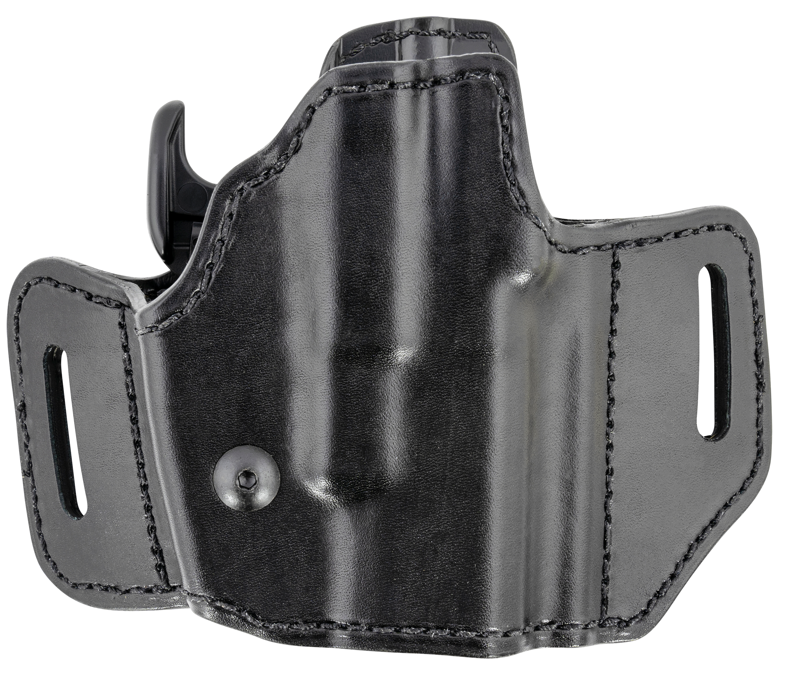 Bianchi 51831 Allusion Assent Pro-Fit OWB Size 11 Black Leather Belt Slide Compatible w/Glock 26/S&W M&P Shield/S&W M&P Compact/FN FNS Compact Belt Up to 1.50" Wide Right Hand