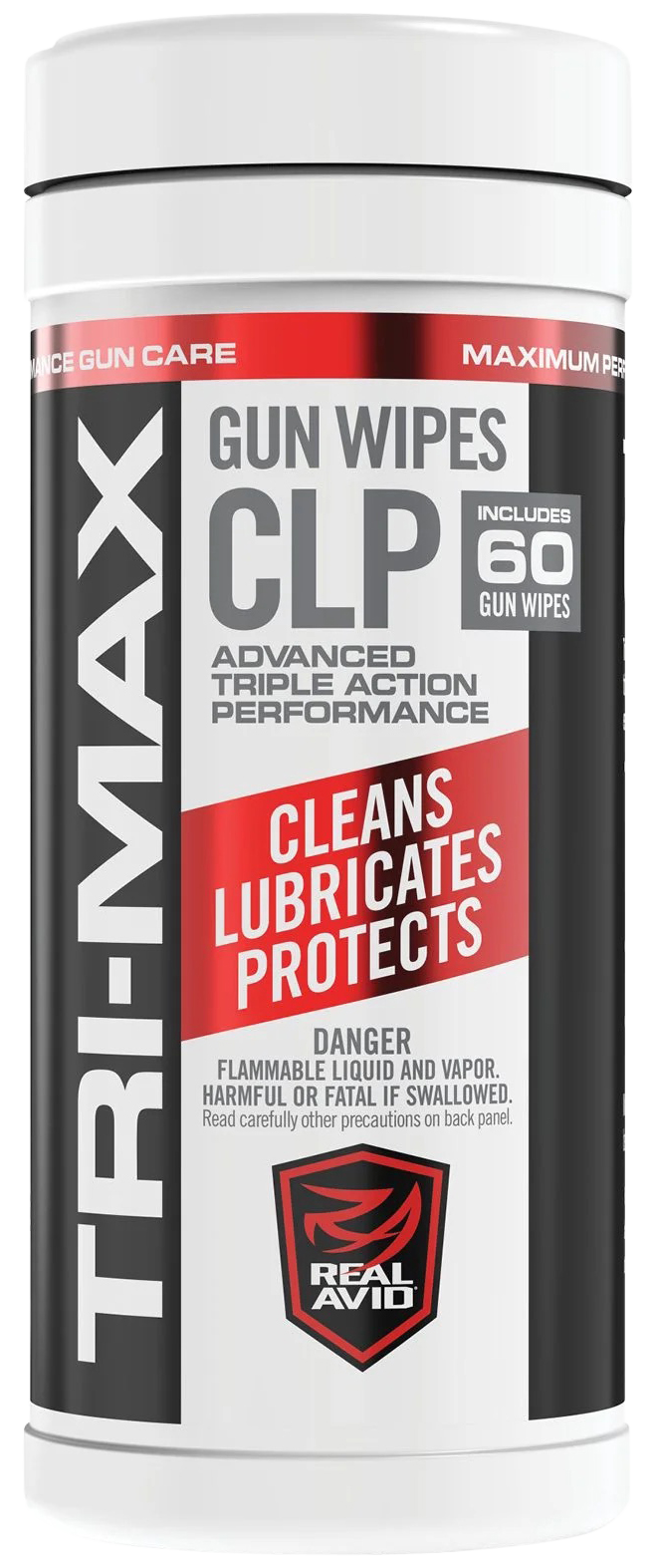 Real Avid AVCLPW-C60 Tri-Max CLP Gun Wipes-Canister