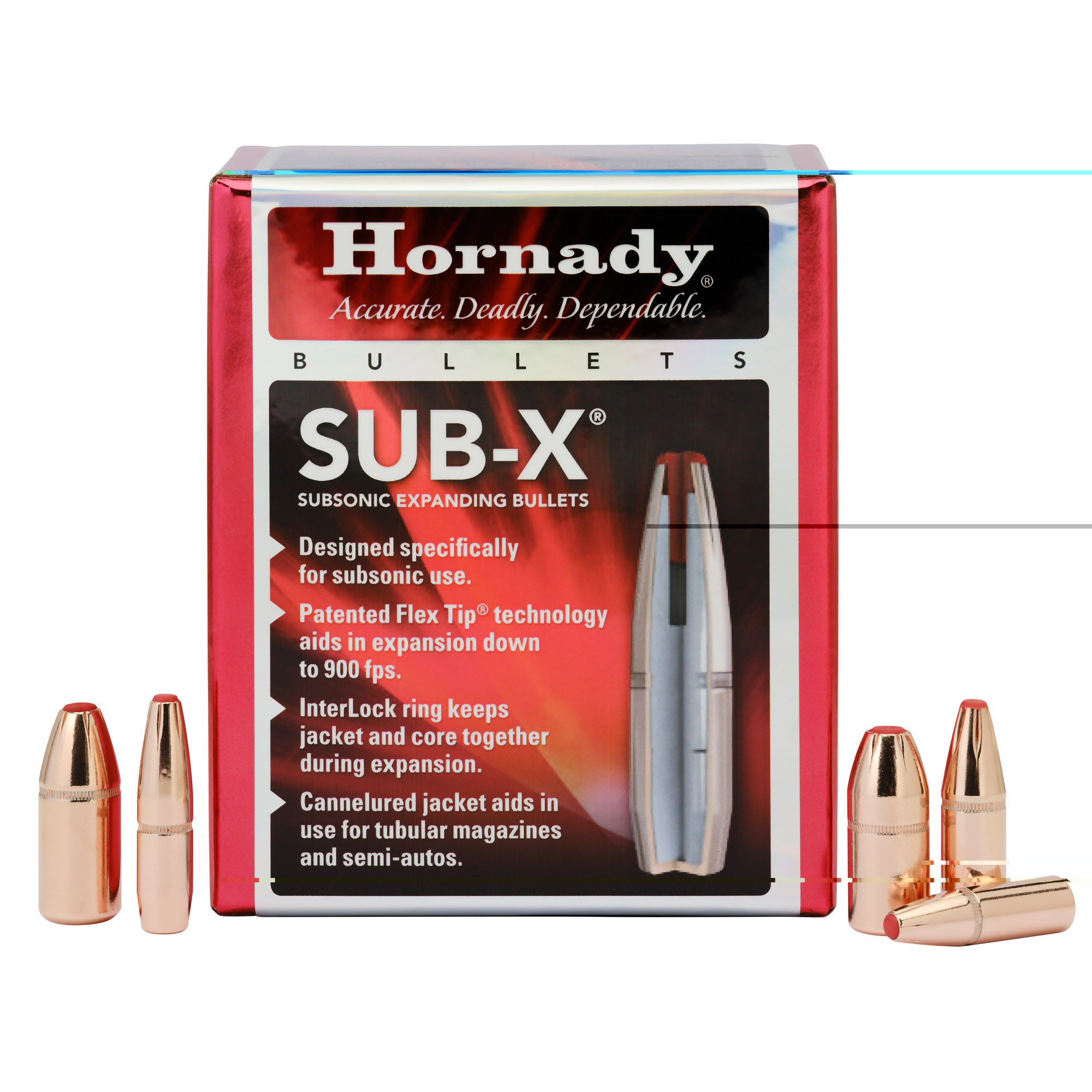 Hornady SUB-X Bullets 450 Bushmaster (452 Diameter) 395 Grain FTX Box of 50