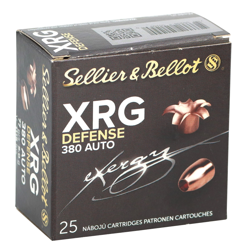 Sellier & Bellot SB380XA XRG Defense 9mm 380 ACP 77 gr Solid Copper Hollow Point (SCHP) 25 Per Box/ 40 Cs