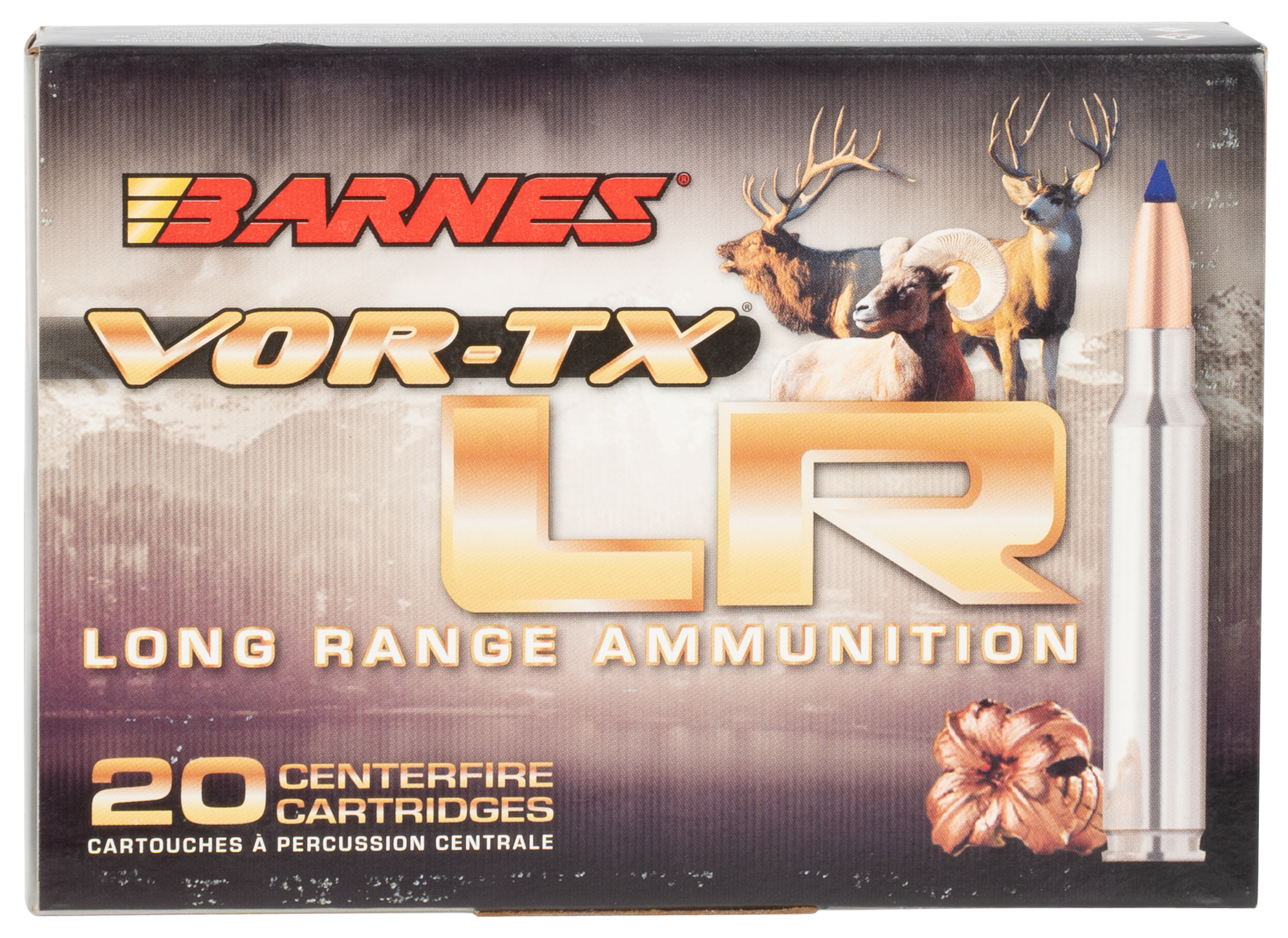 Barnes VOR-TX Long Range Ammunition 375 Remington Ultra Magnum 270 Grain LRX Polymer Tipped Boat Tail Lead-Free 20RD