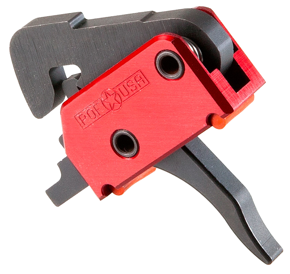 Patriot Ordnance Factory 00457 Drop-InSingle-Stage Straight Trigger with 4.50 lbs Draw Weight & Black/Red Finish for AR-Platform