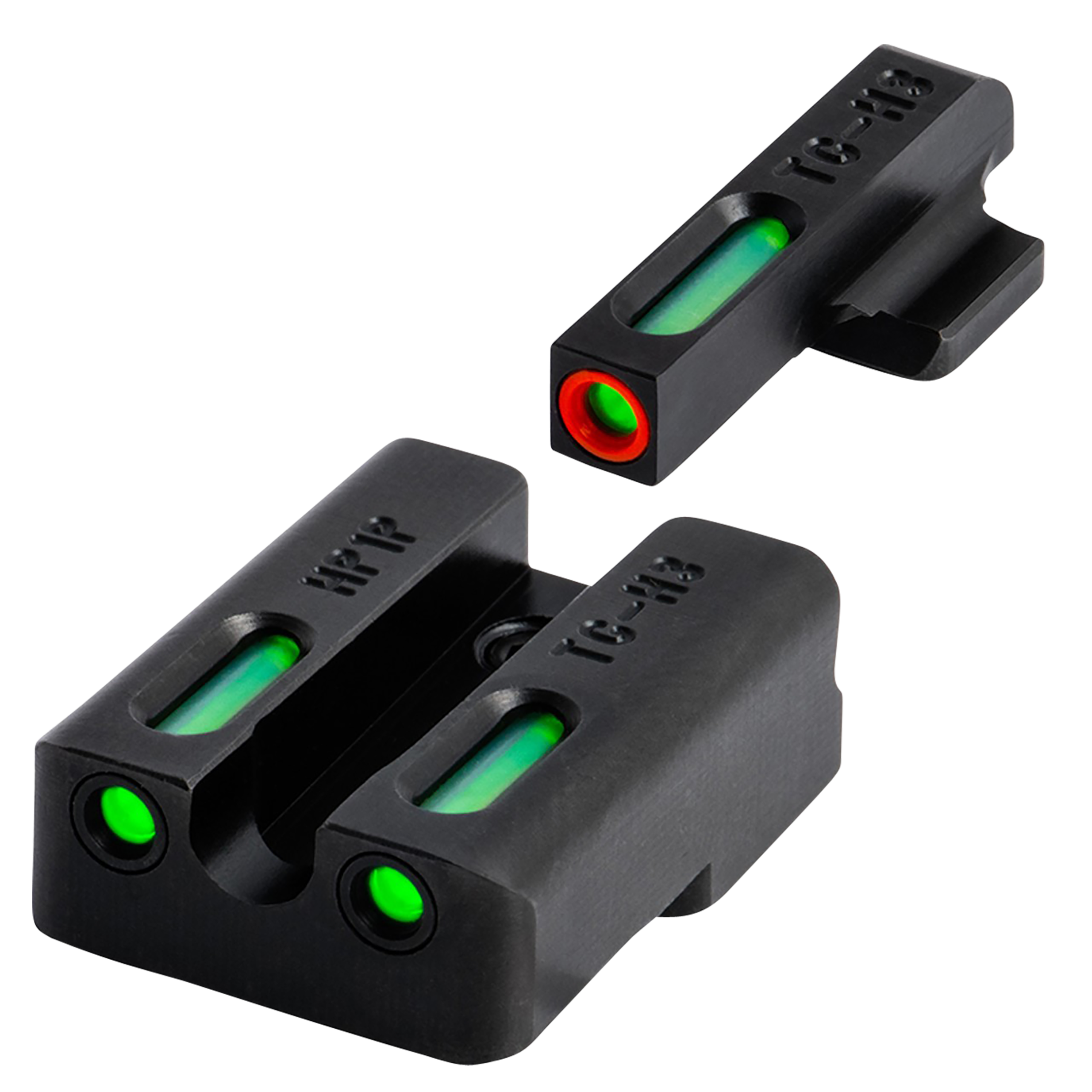 TRUGLO TFX Pro Sight Set Springfield Hellcat Tritium / Fiber Optic Green with Orange Front Dot Outline
