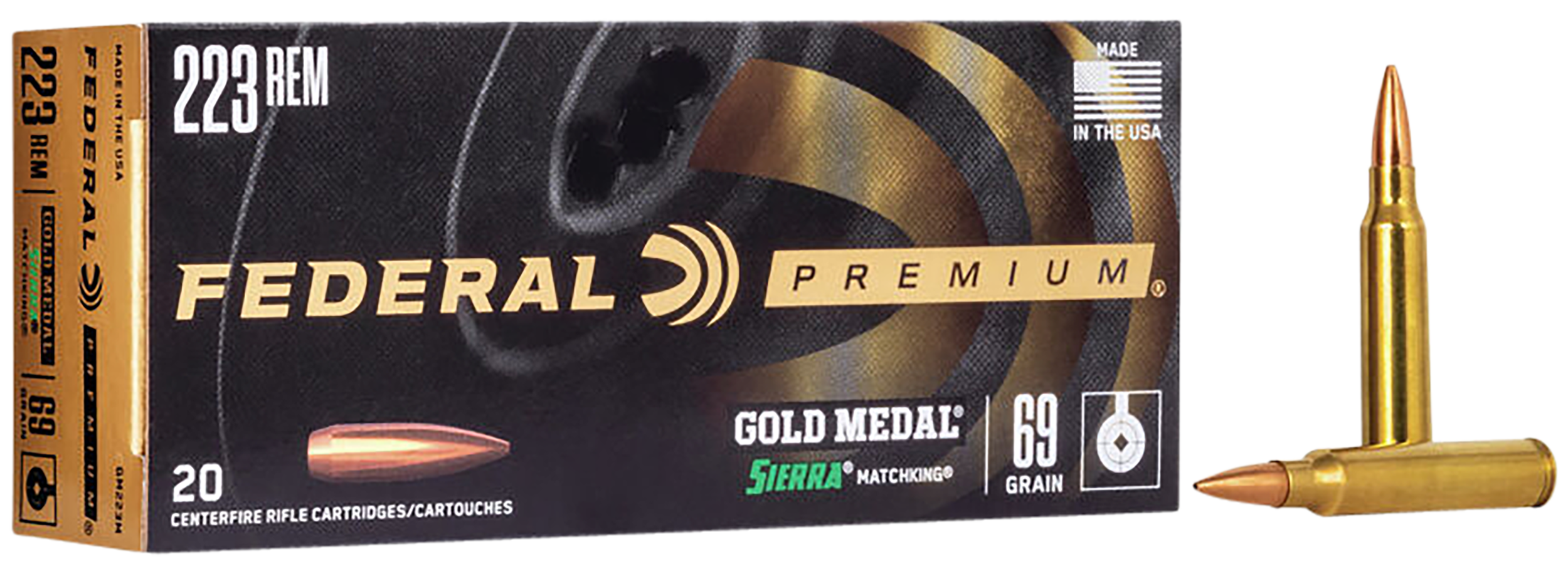 Federal Premium Gold Medal Ammunition 300 Winchester Magnum 190 Grain Sierra MatchKing Hollow Point Boat Tail 20RD