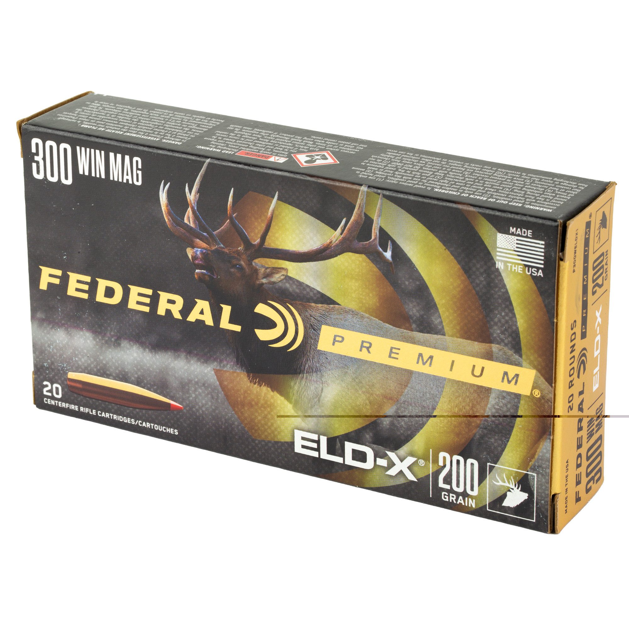 Federal Premium Ammunition 300 Winchester Magnum 200 Grain Hornady ELD-X Polymer Tip 20RD
