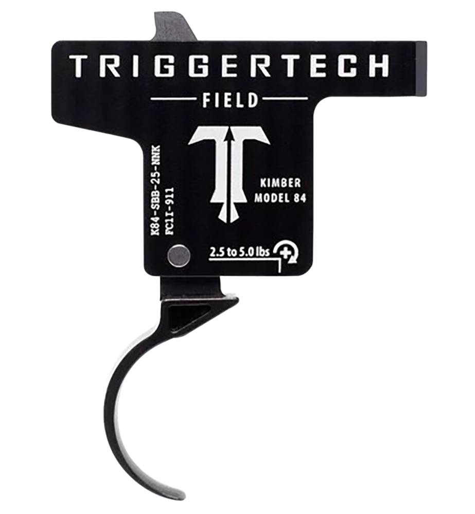TriggerTech K84SBB25NNK FieldSingle-Stage Curved Trigger with 2.50-5 lbs Draw Weight & Black PVD Finish for Kimber M84
