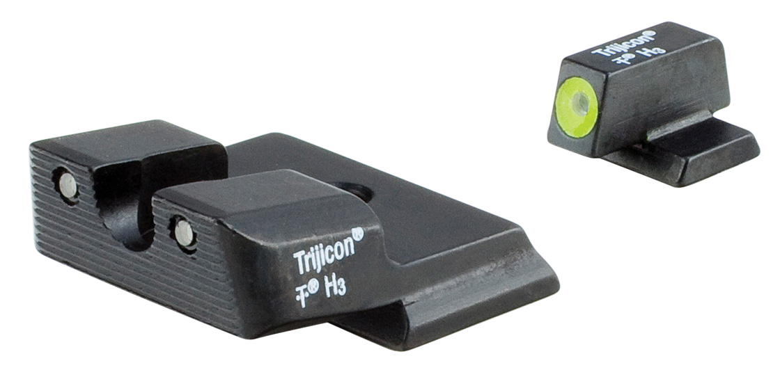 Trijicon 600721 HD Night Sights-Smith & Wesson M&P ShieldBlack | Green Tritium Yellow Outline Front Sight Green Tritium Black Outline Rear Sight