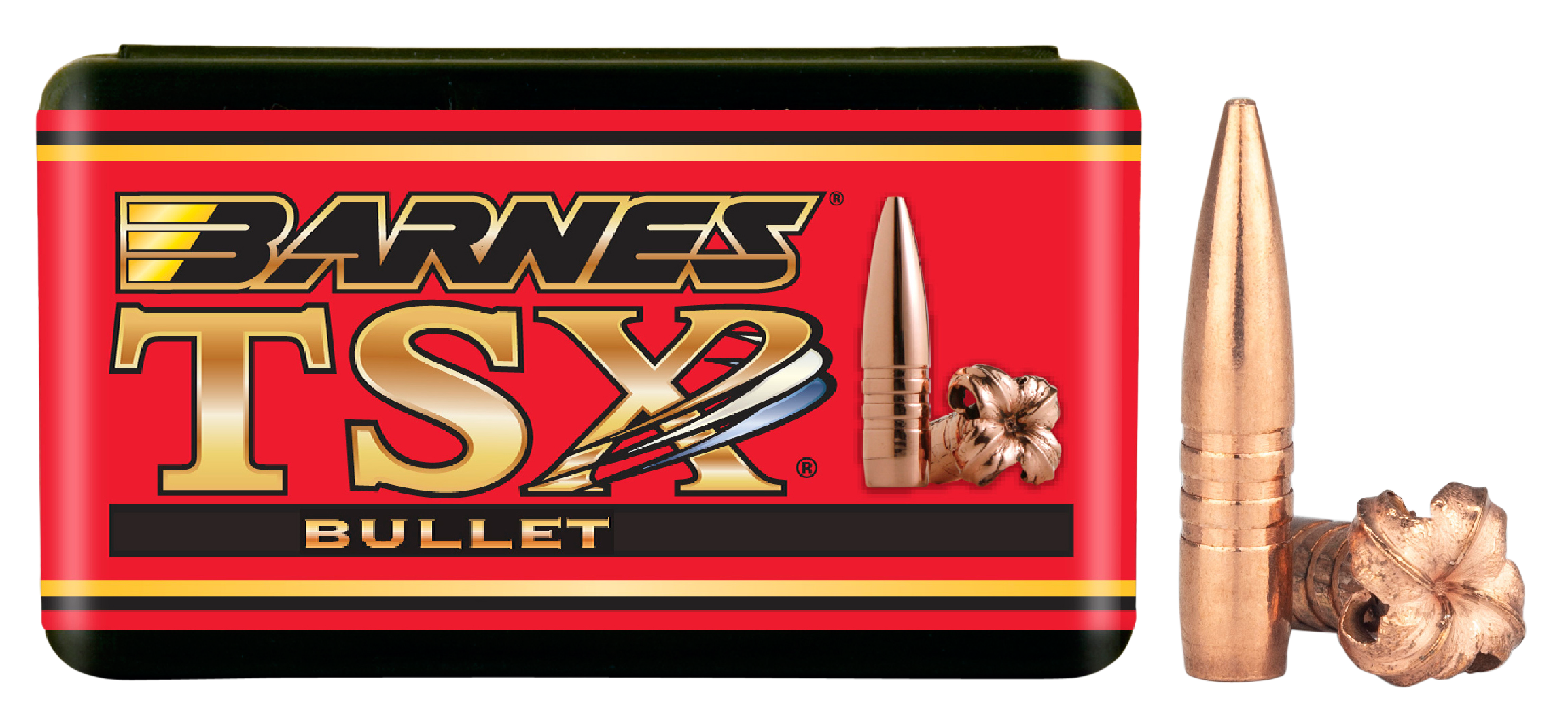 Barnes Triple-Shock X (TSX) Bullets 22 Caliber (224 Diameter) 62 Grain Hollow Point Boat Tail Lead-Free Box of 50