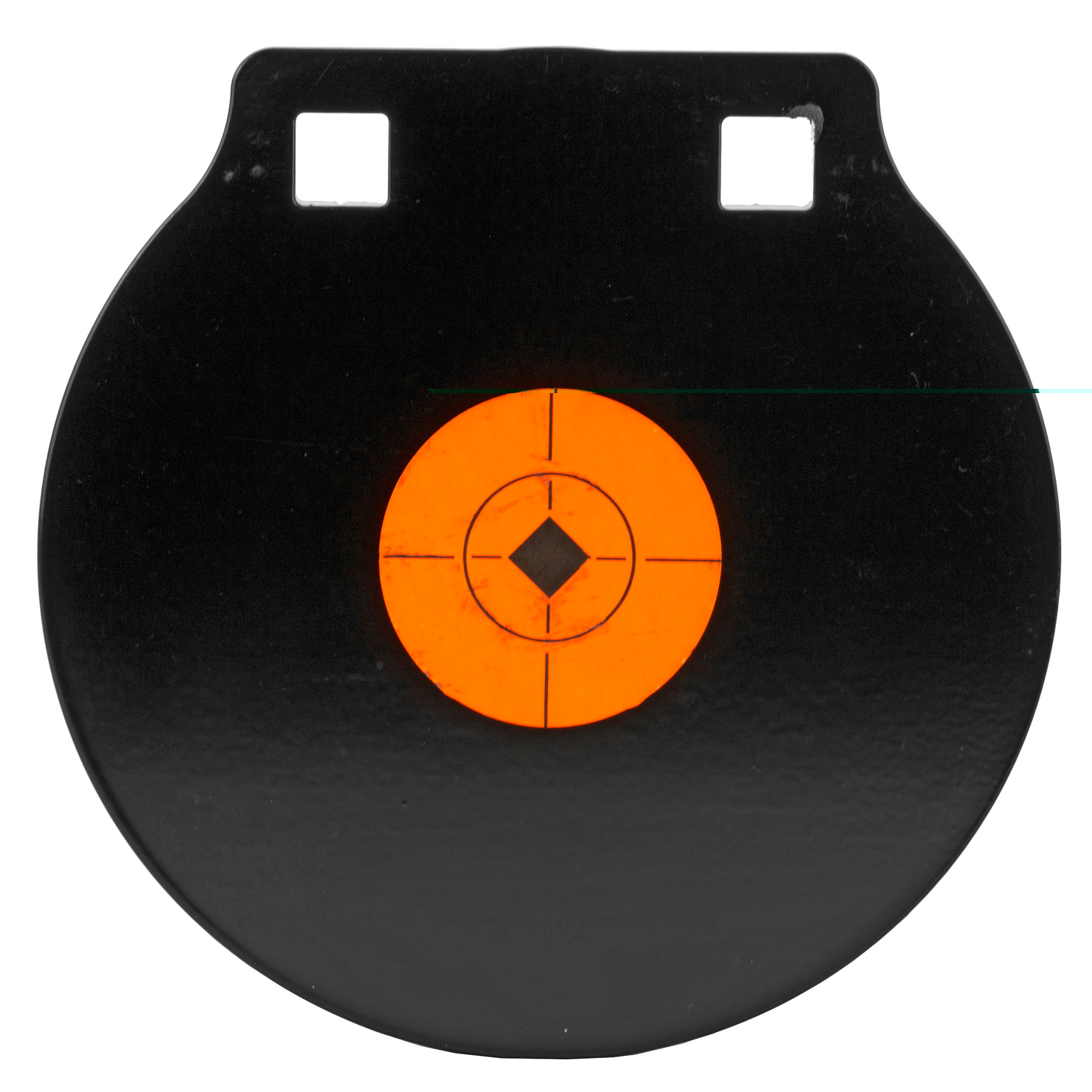 Birchwood Casey 47608 World of Targets Double Hole 6" Black/Orange AR500 Steel Circle w/Crosshair & Diamond Hanging