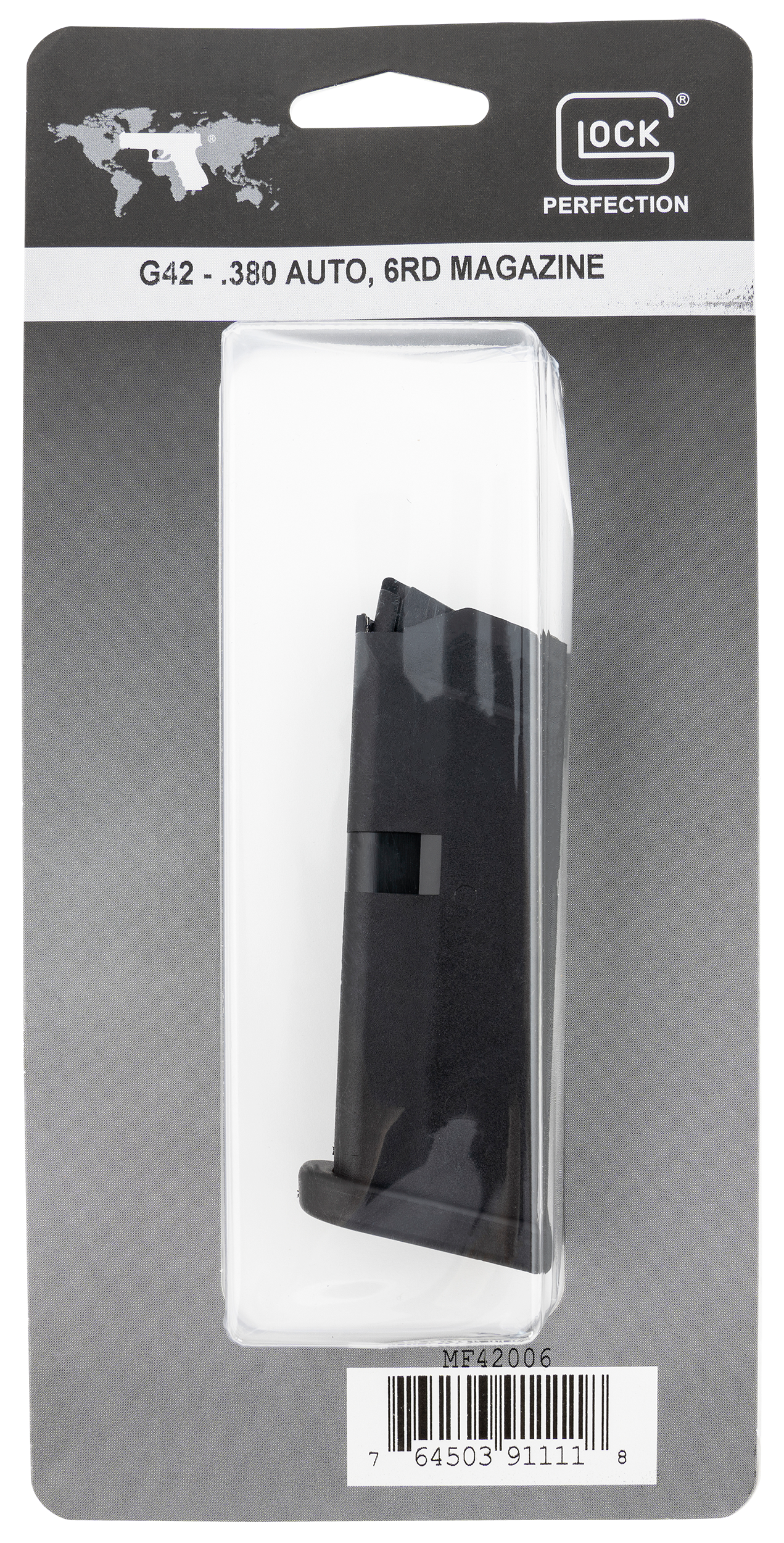 Glock Factory Magazine Glock 42 380 ACP 6-Round Polymer Black