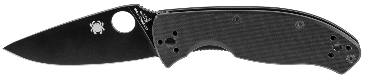 Spyderco C122GBBKP Tenacious3.39" Folding Drop Point Plain Black Matte 8Cr13MoV SS Blade BlackTextured G10 Handle Includes Pocket Clip