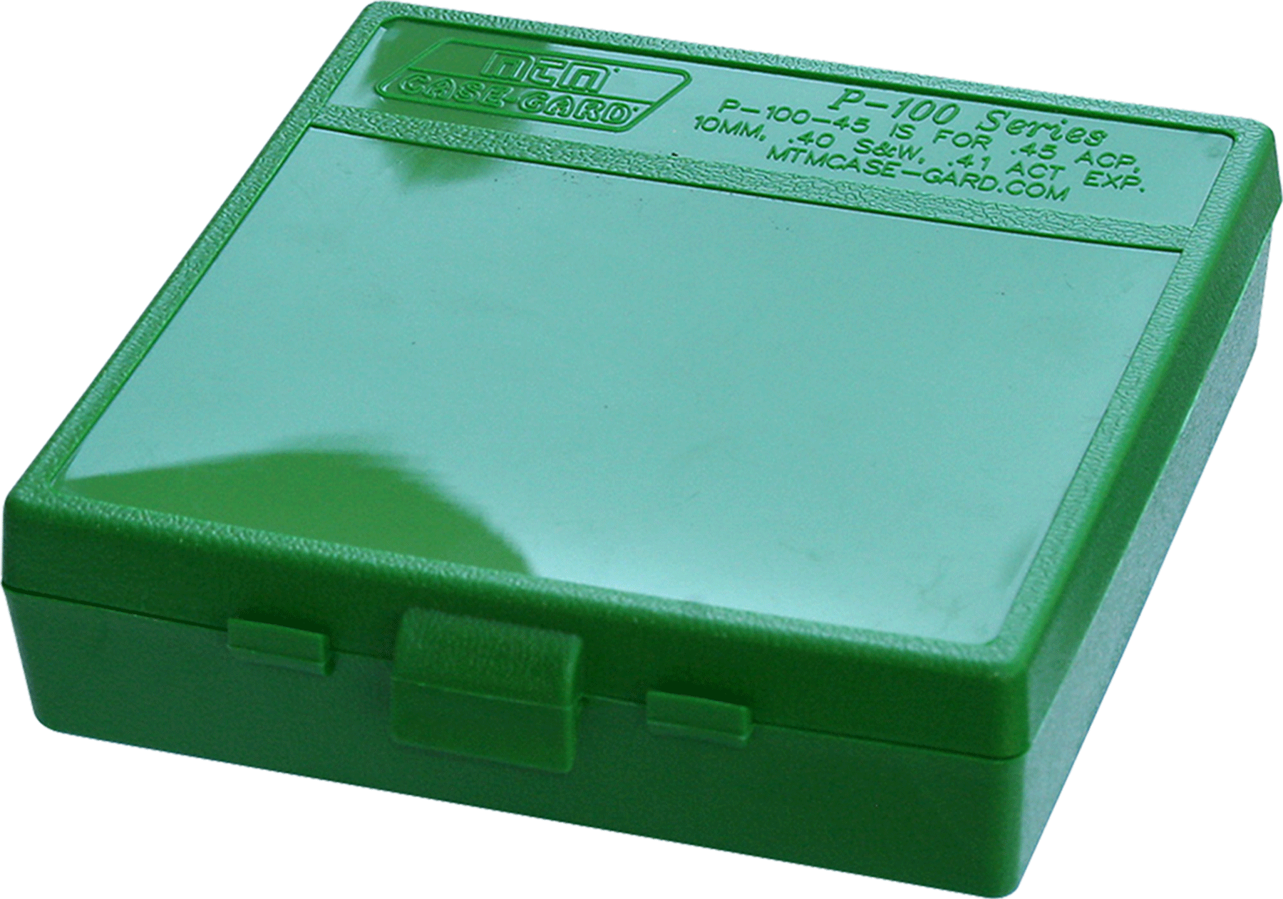 MTM Case-Gard P1004510 Case-Gard P-100 Multi-Caliber Handgun Green Polypropylene 100rd