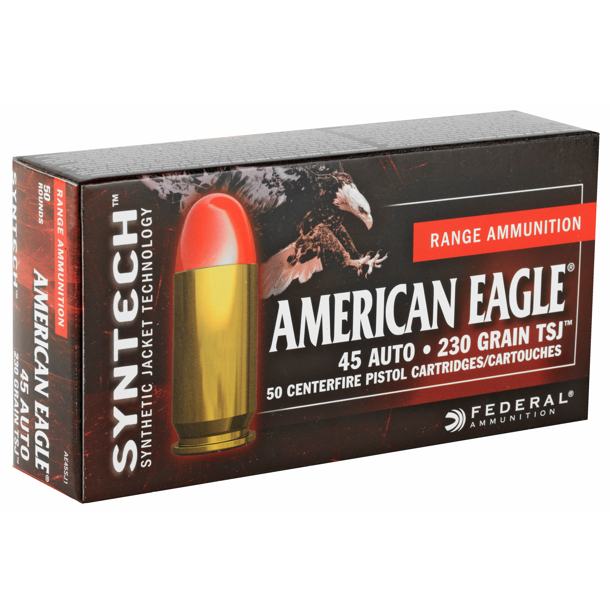 Federal AE45SJ1 American Eagle Syntech Range Training 45 ACP 230 gr Total Syntech Jacket Round Nose (TSR) 50rd Bx