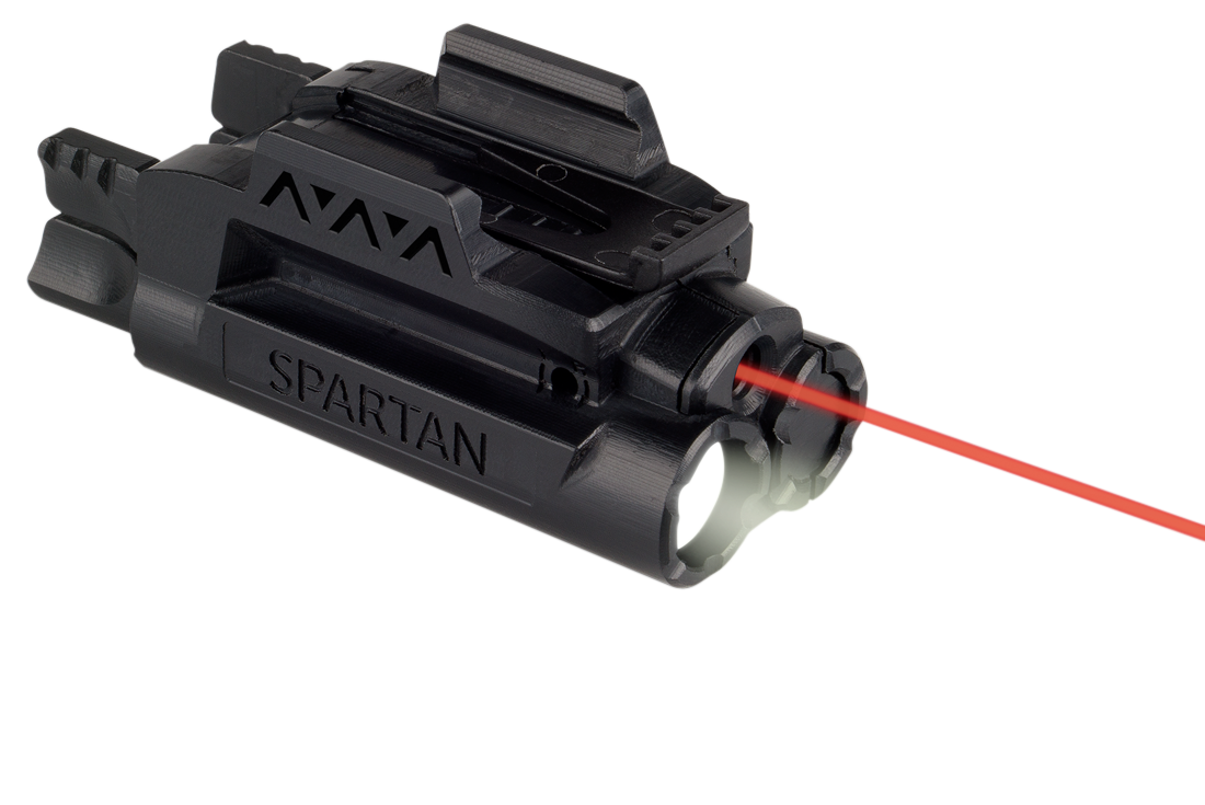 LaserMax SPSCR Spartan Laser/Light Combo 5mW Red Laser with 650nM Wavelength, 120 Lumens White LED Light Black Finish for Rail-Equipped Handgun