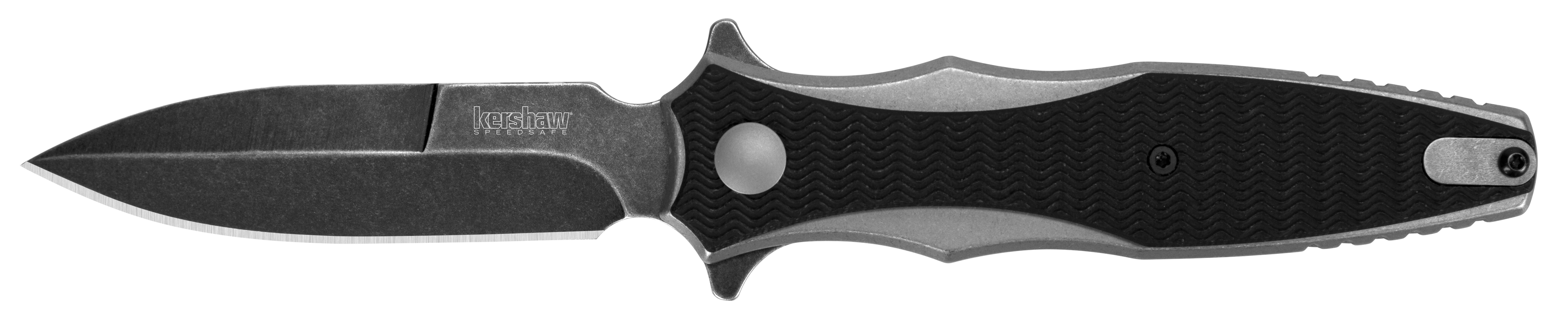 Kershaw 1559 Decimus3.25" Folding Spear Point Plain Blackwash 8Cr13MoV SS Blade Black/Stonewashed Nylon/SS Handle Includes Pocket Clip