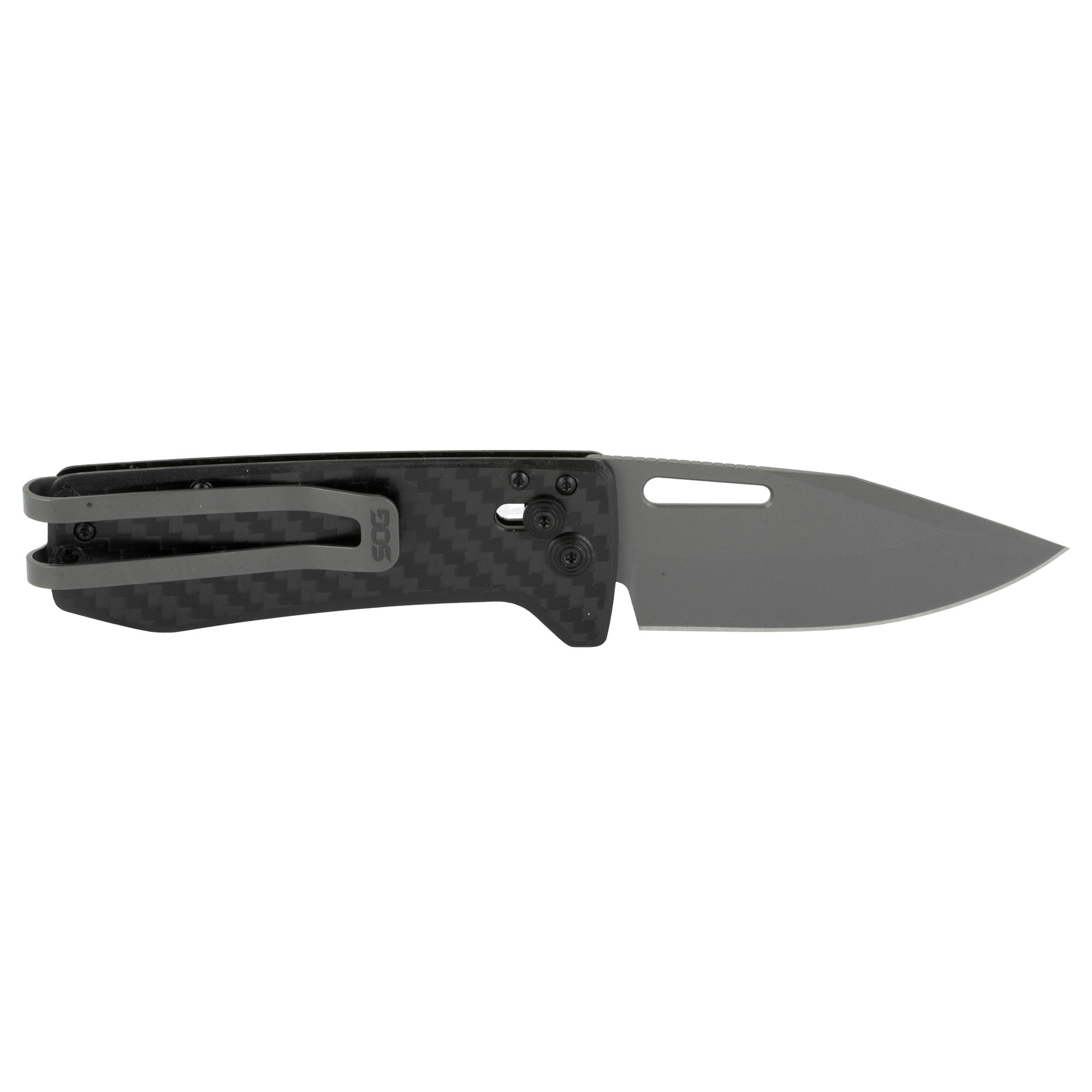 S.O.G SOG12630157 Ultra XR2.80" Folding Clip Point Plain Graphite TiNi Cryo S35NV Steel Blade/Black Textured Carbon Fiber Handle Includes Pocket Clip