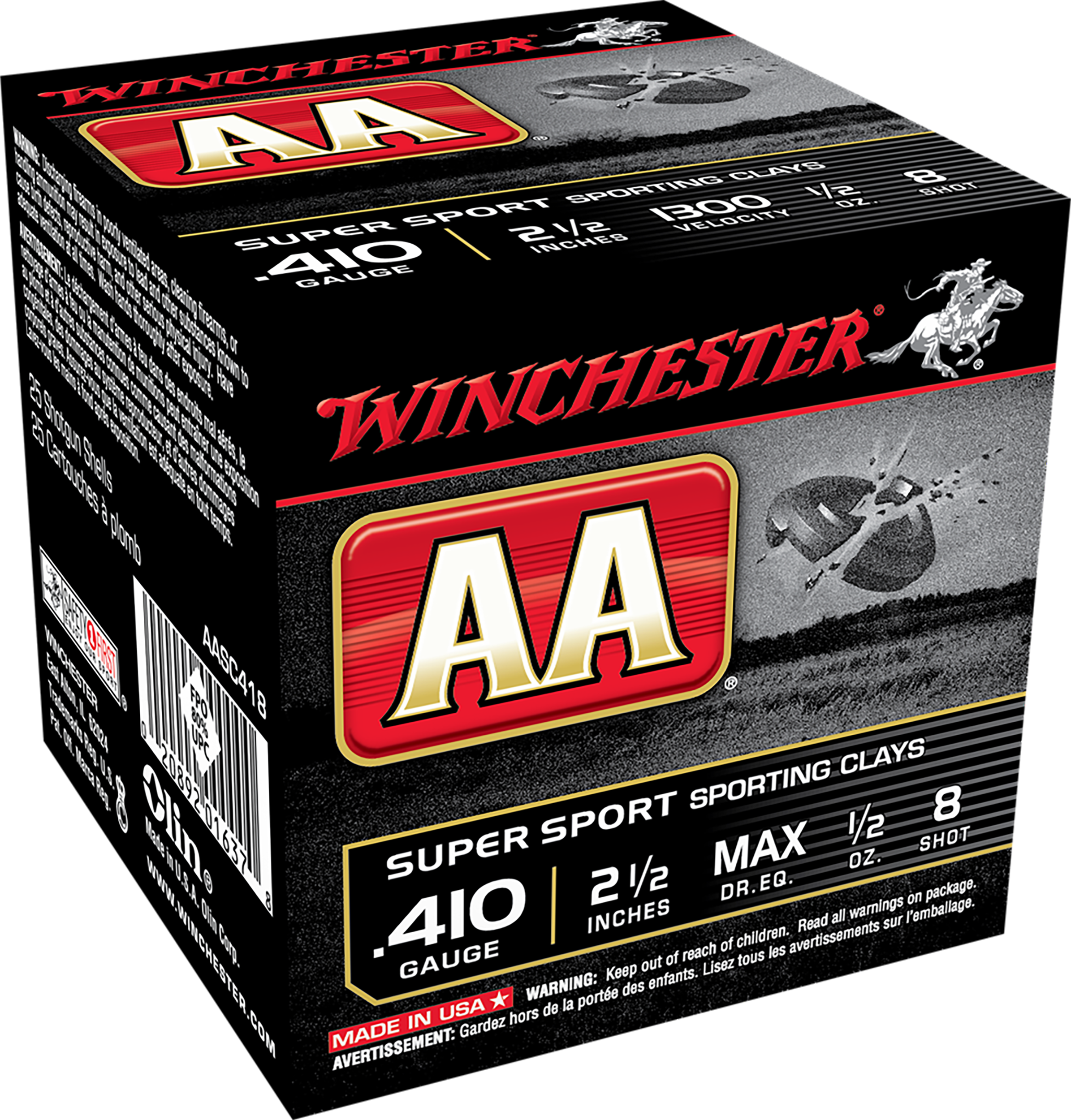Winchester AA Super Sport Sporting Clays Ammunition 410 Bore 2-1/2" 1/2 oz