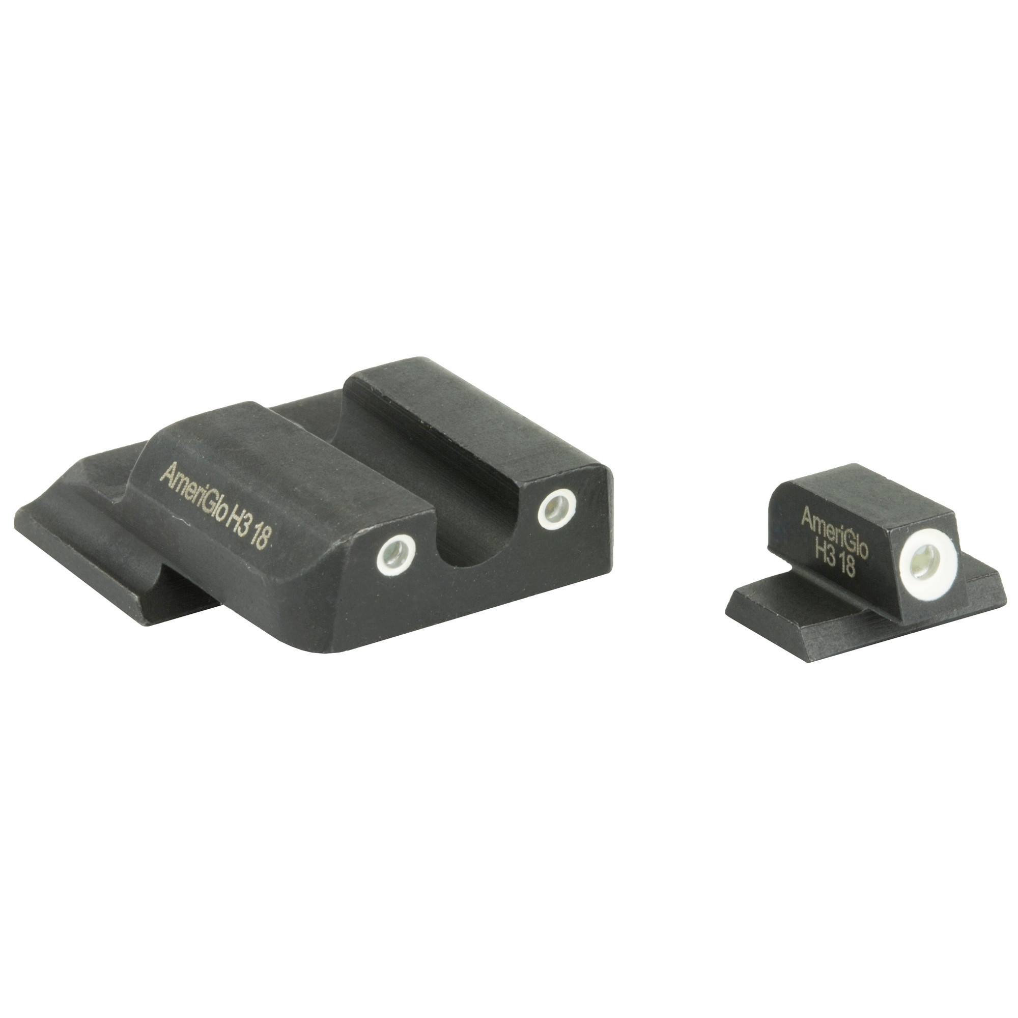 AmeriGlo SW145 Classic Tritium Sight Set for Smith & Wesson M&P ShieldBlack | Green Tritium with White Outline Front and Rear