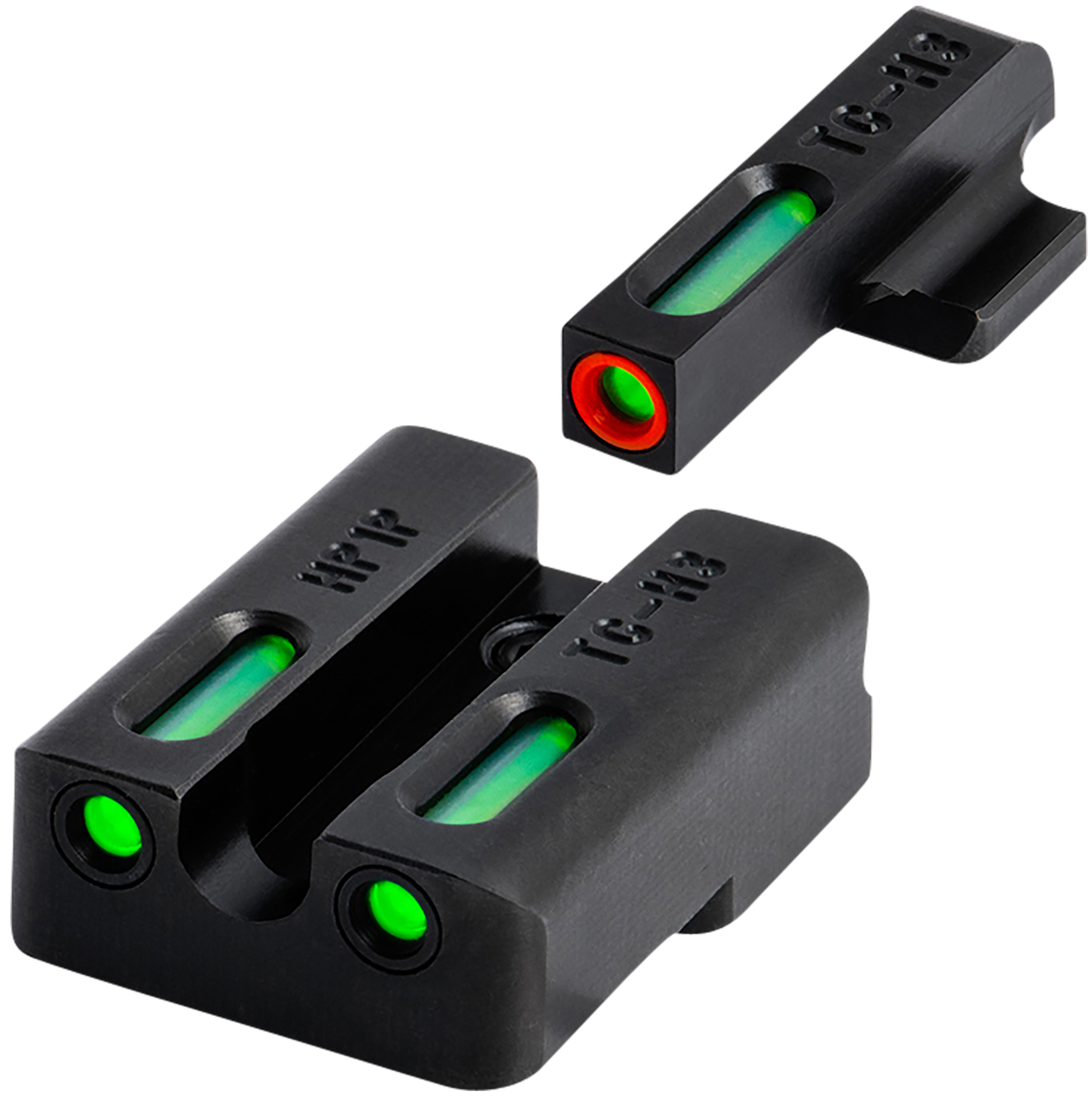 TruGlo TG13KS1PC TFX ProBlack | Green Tritium & Fiber Optic Orange Outline Front Sight Green Tritium & Fiber Optic Rear Sight