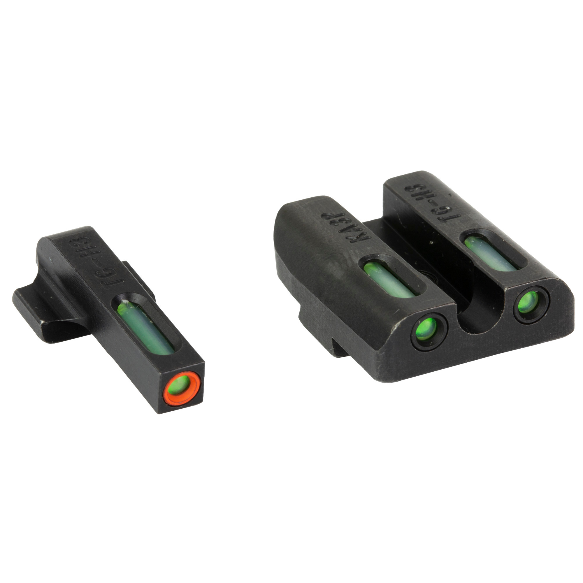 TruGlo TG13KS1PC TFX ProBlack | Green Tritium & Fiber Optic Orange Outline Front Sight Green Tritium & Fiber Optic Rear Sight