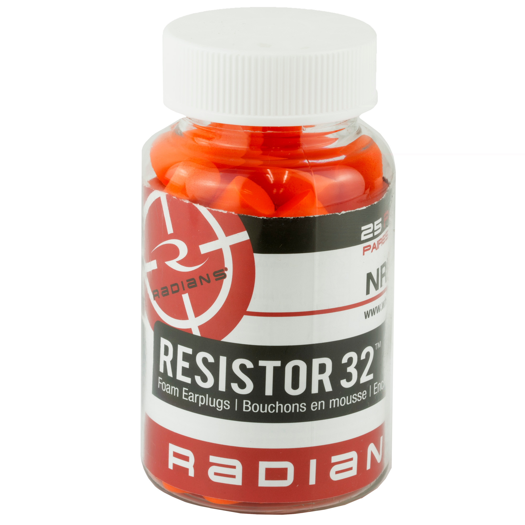 Radians FP70RD/25 Resistor Earplugs Foam 32 dB In The Ear Orange Adult 25 Pair