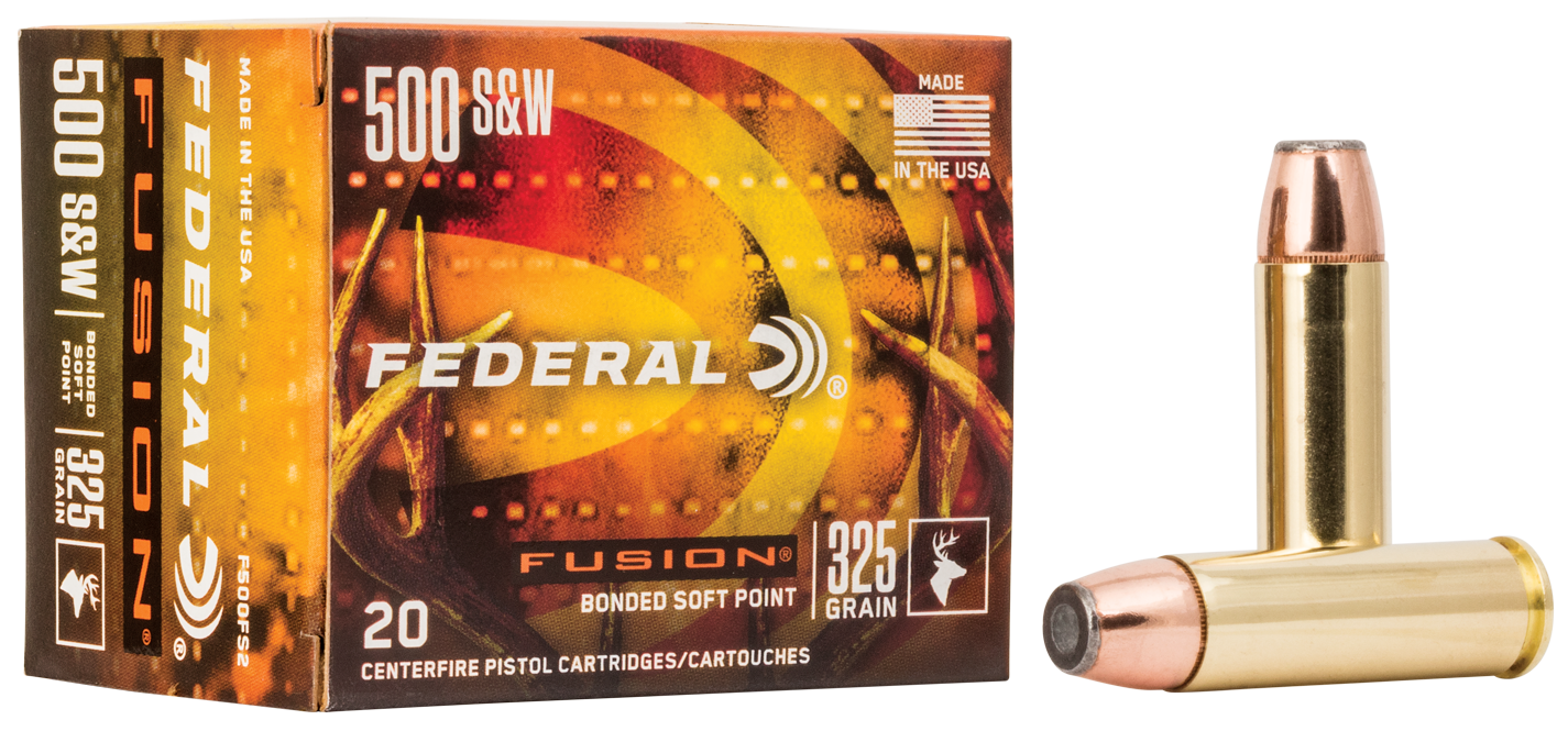 Federal Fusion Ammunition 500 S&W Magnum 325 Grain Bonded Jacketed Hollow Point 20RD