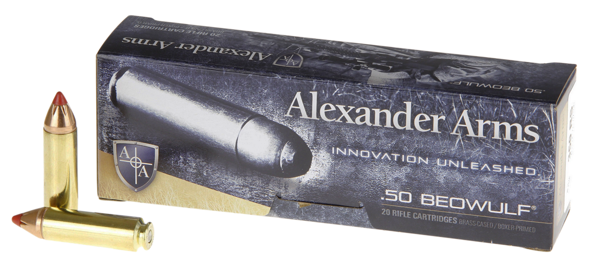 Alexander Arms Ammunition 50 Beowulf 300 Grain Hornady FTX 20RD