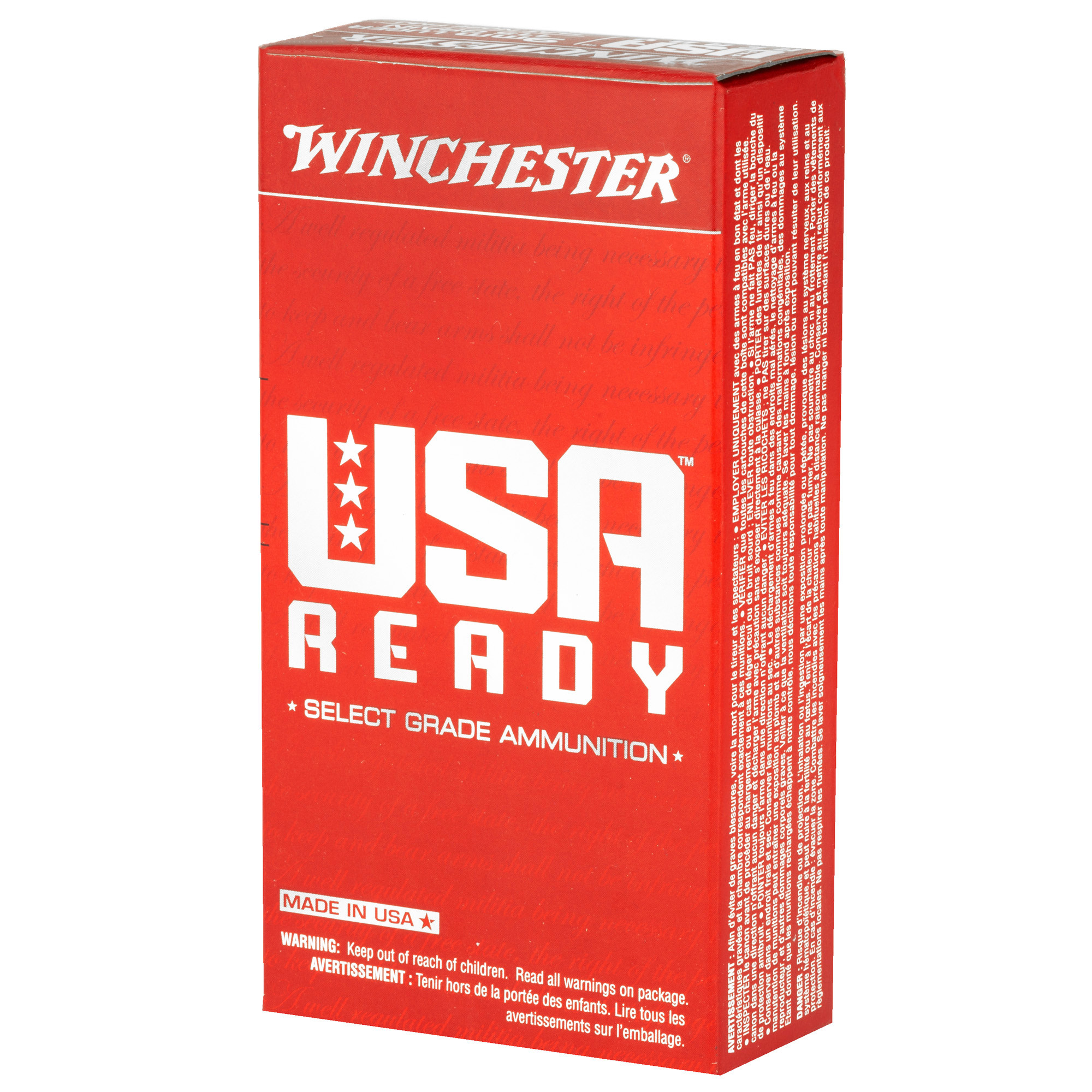Winchester Ammo RED9 USA Ready 9mm Luger 115 gr Full Metal Jacket Flat Nose (FMJFN) 50rd Bx