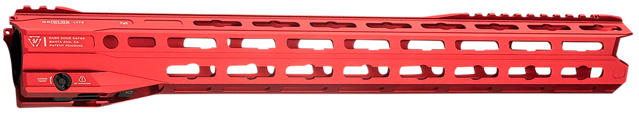 Strike Industries GRIDLOKLITE17RED GridLok Lite with Quick Rail Detach System 17"L 1.57"D M-LOK Red Aluminum for AR-15