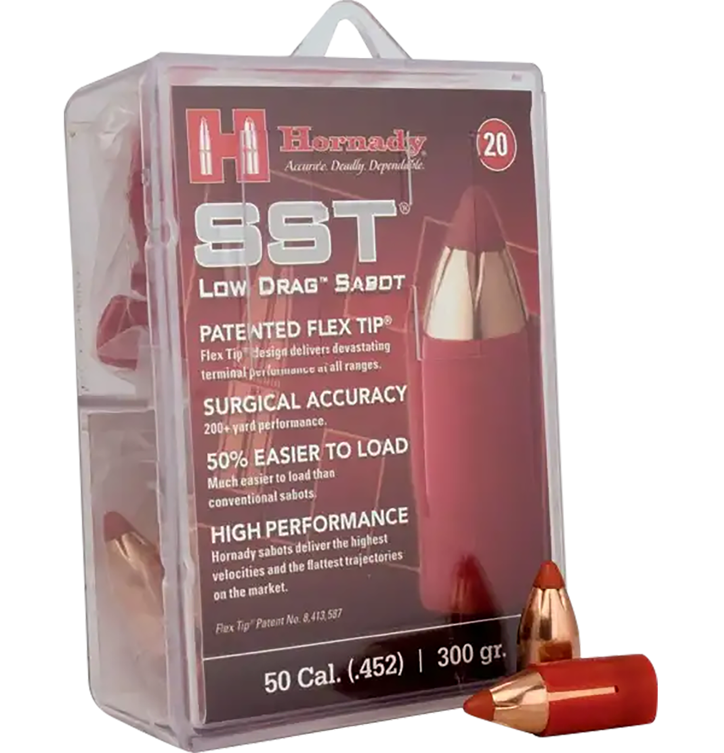 Hornady SST ML 50 Caliber 20rd Bullet 300 Grain, Low Drag Sabot